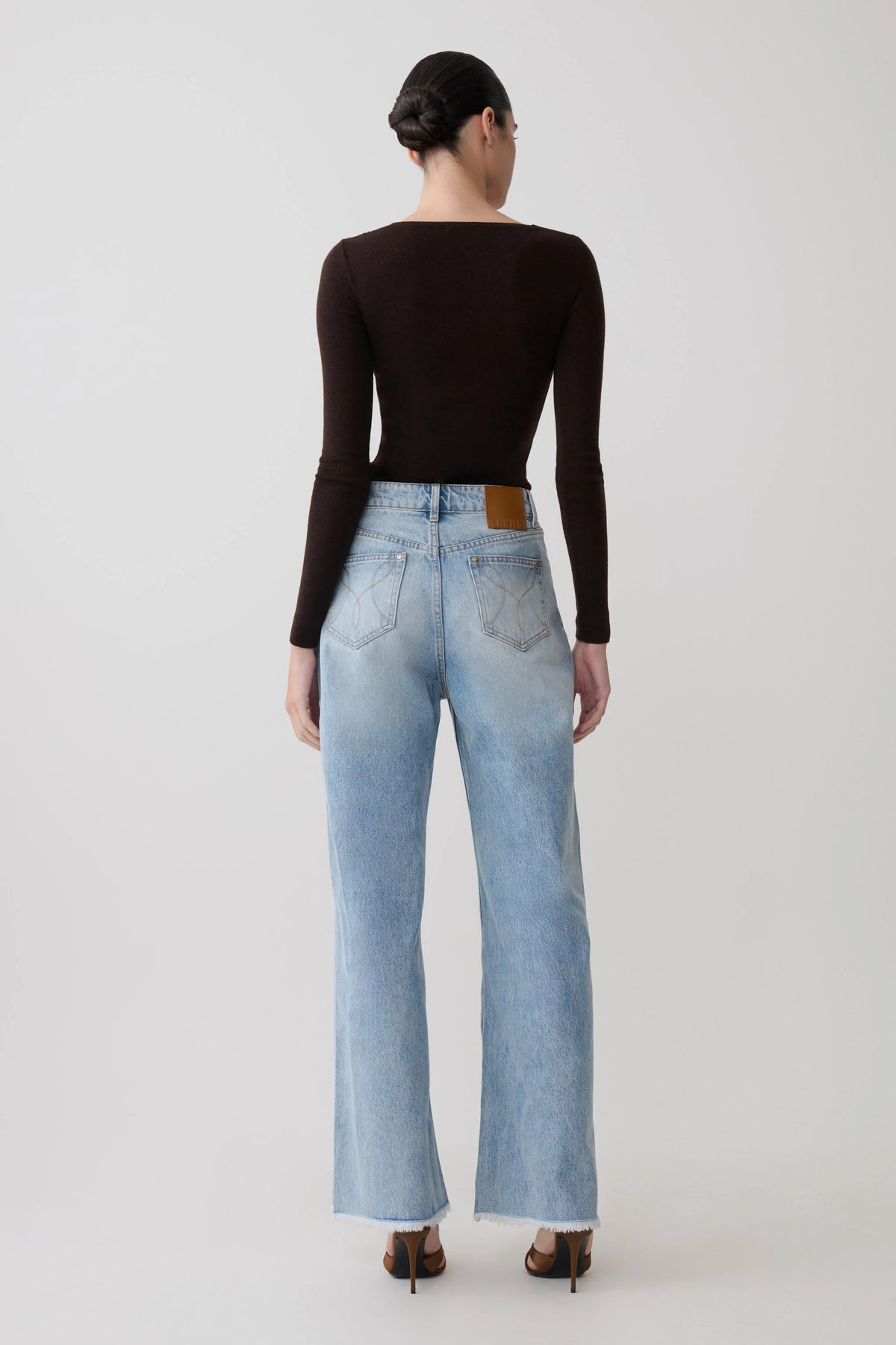 Culver Draped Twist Knit Top Chocolate