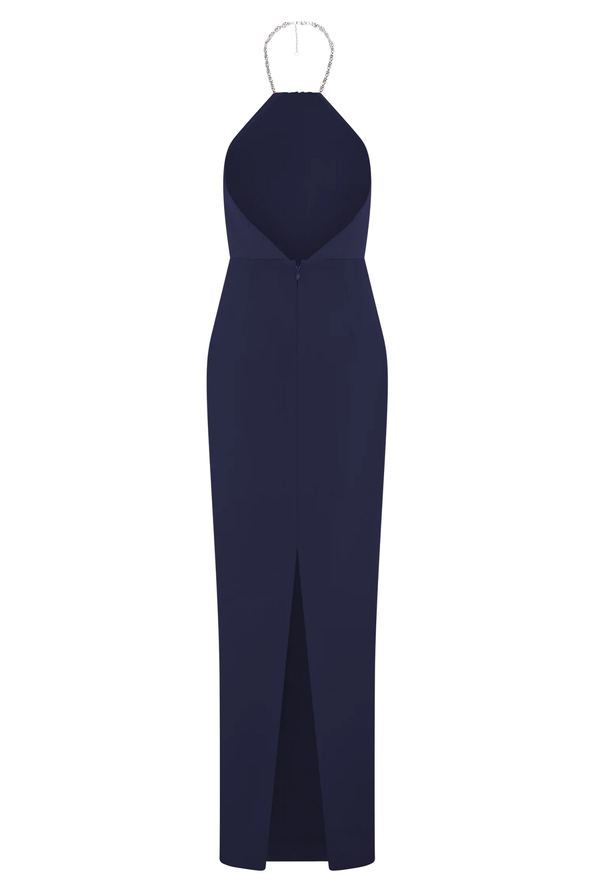 Elina Satin Necklace Maxi Dress Navy