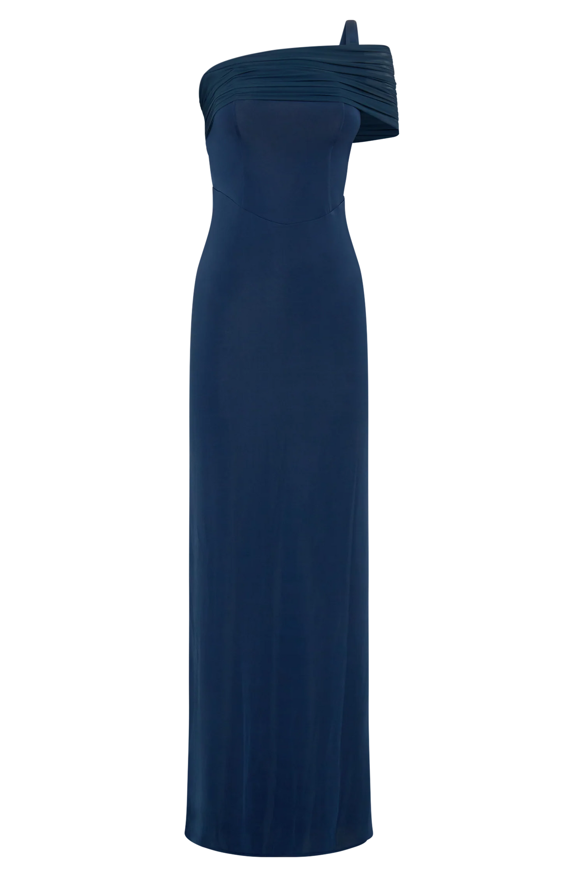 Hanh One Shoulder Mesh Maxi Dress Ink Blue