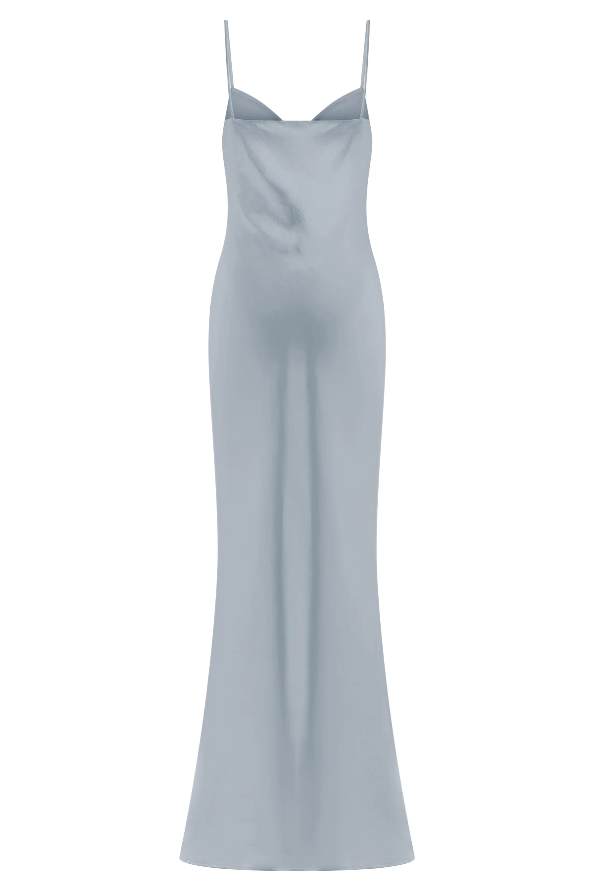 Lilly Sweetheart Satin Maxi Dress Frosted Blue