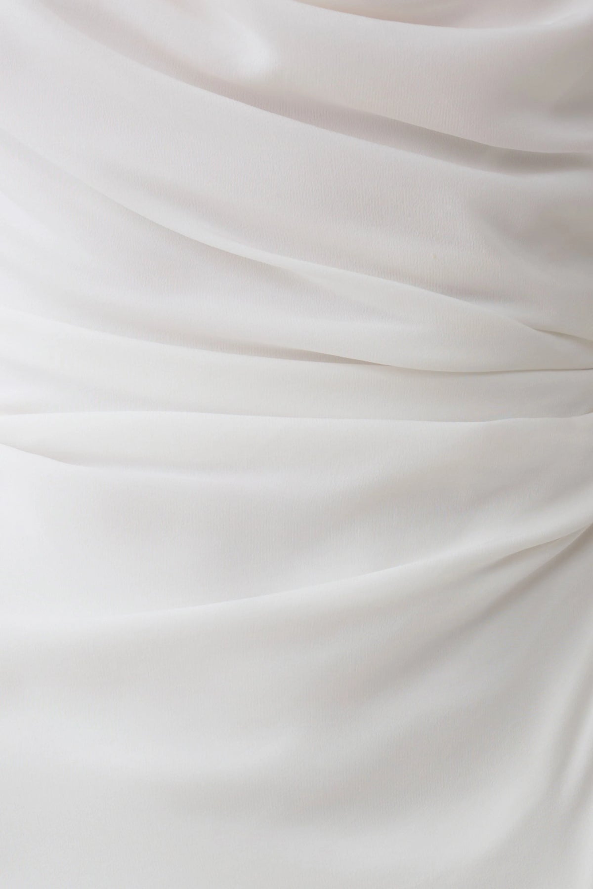 Lucile Cowl Drape Satin Mini Dress White