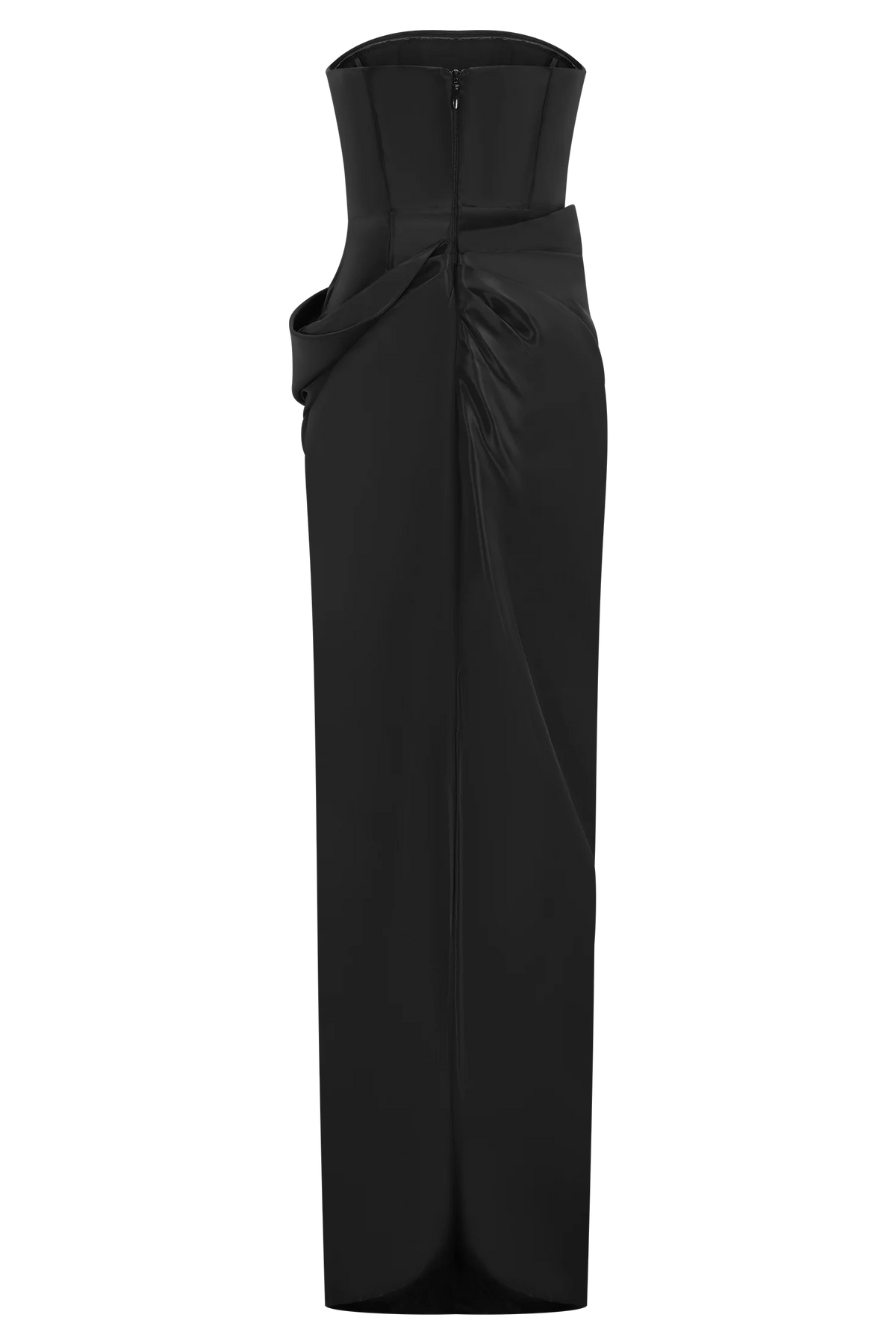 Calliope Strapless Organza Maxi Dress Black