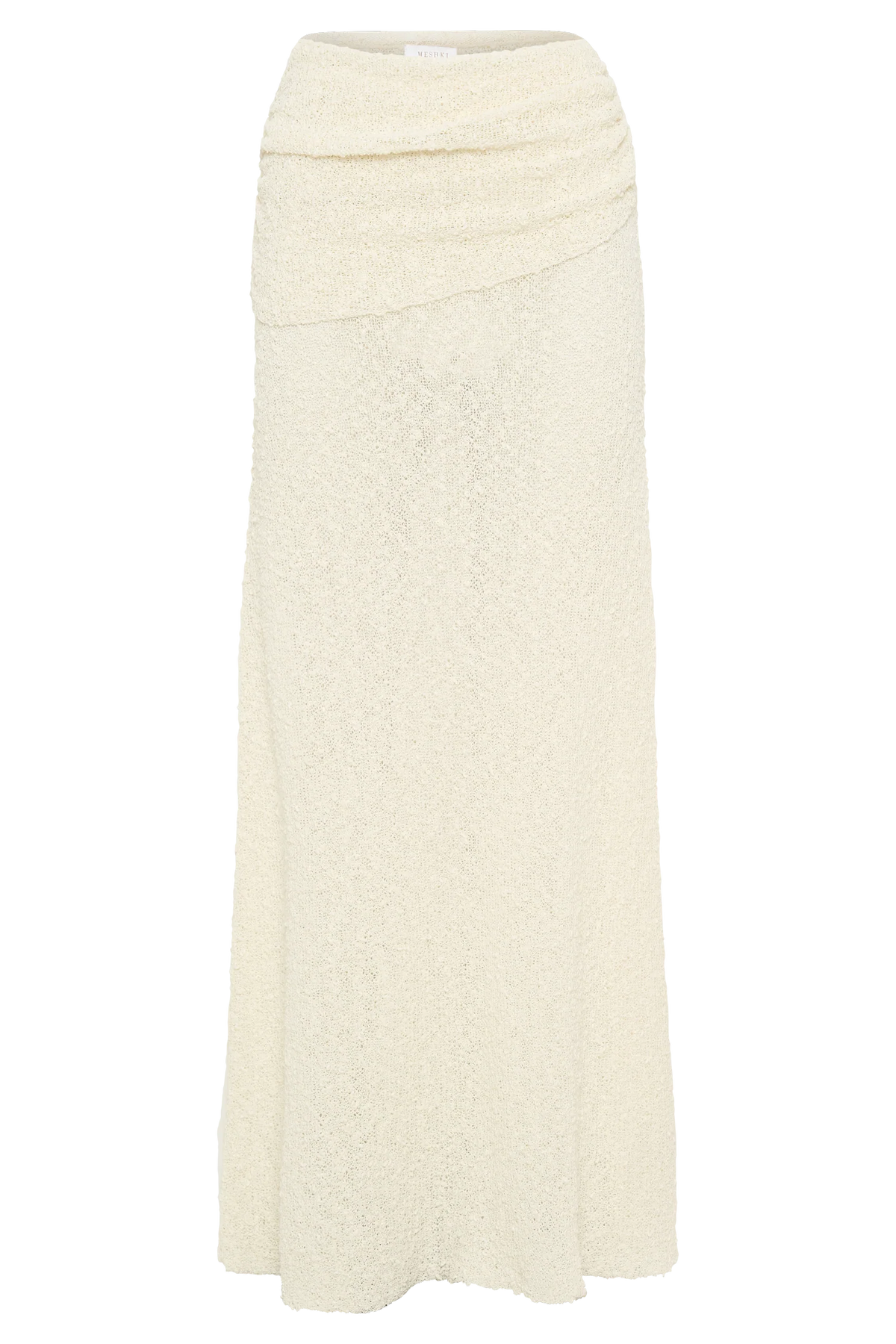 Petra Ruched Knit Maxi Skirt Ivory
