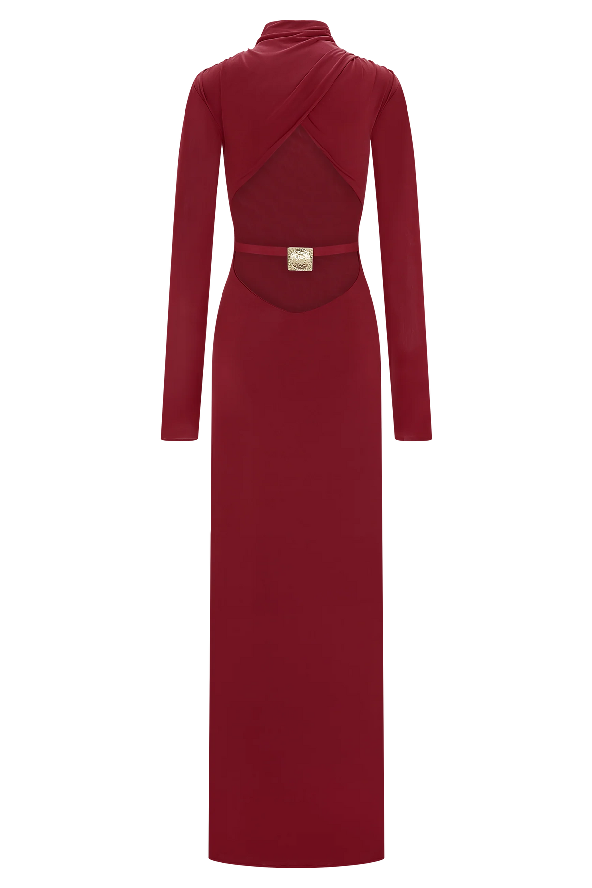 Kiyah Slinky Cut Out Maxi Dress Red