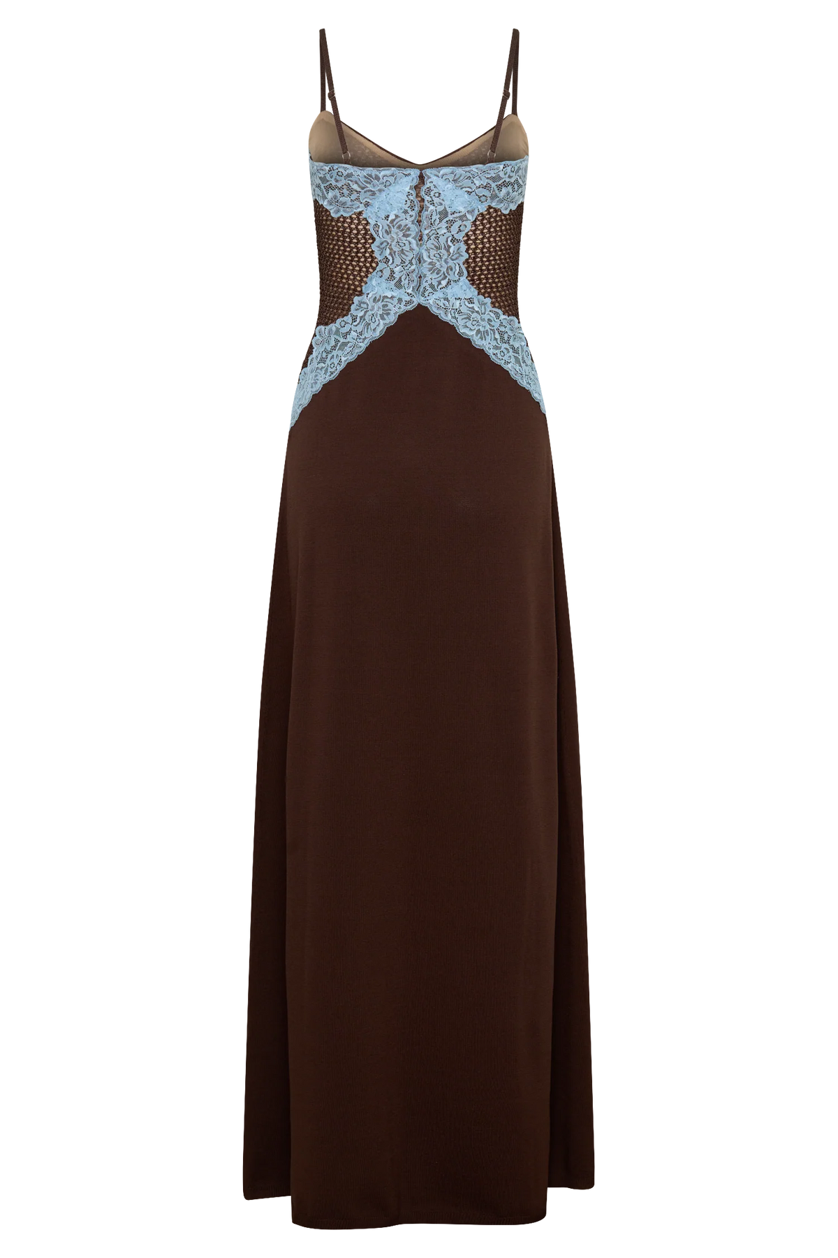 Bray Knit Lace Maxi Dress Chocolate Blue