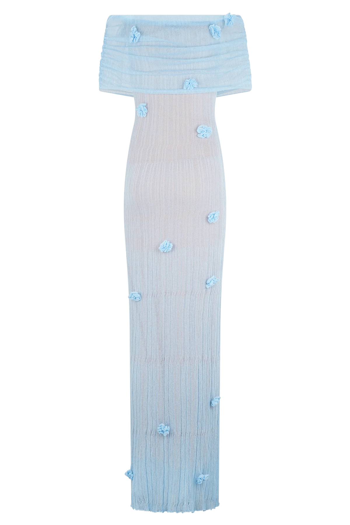 Brynn Orchid Knit Maxi Dress Baby Blue