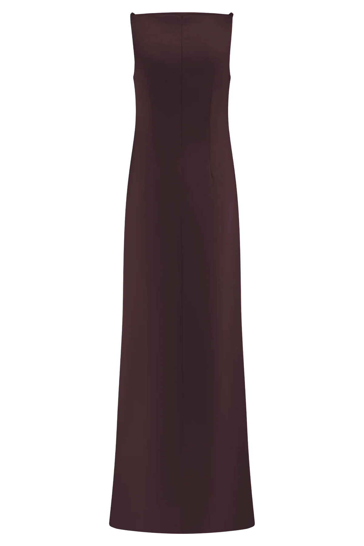 Violet Sleeveless Satin Maxi Dress Dark Chocolate