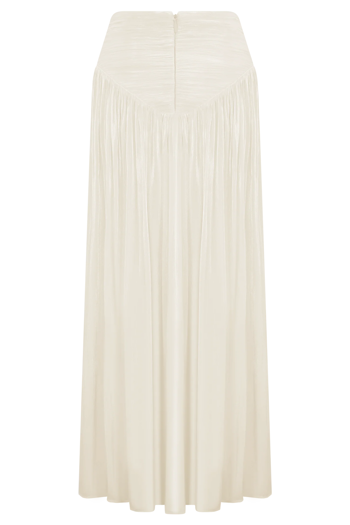 Makena Gathered Midi Skirt Opal White