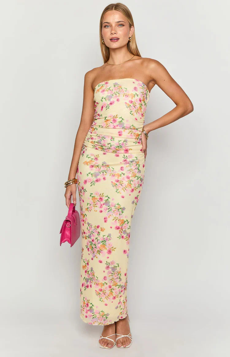 Imogen Yellow Bloom Maxi Dress
