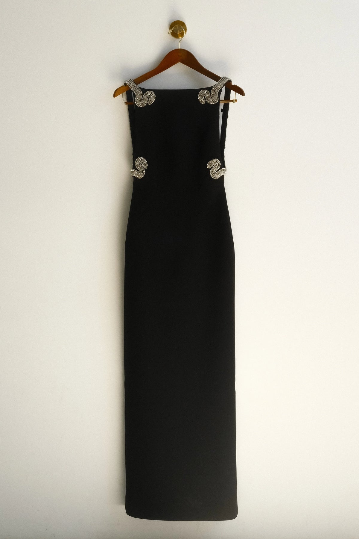 Lorde Embellished Crepe Maxi Dress Black