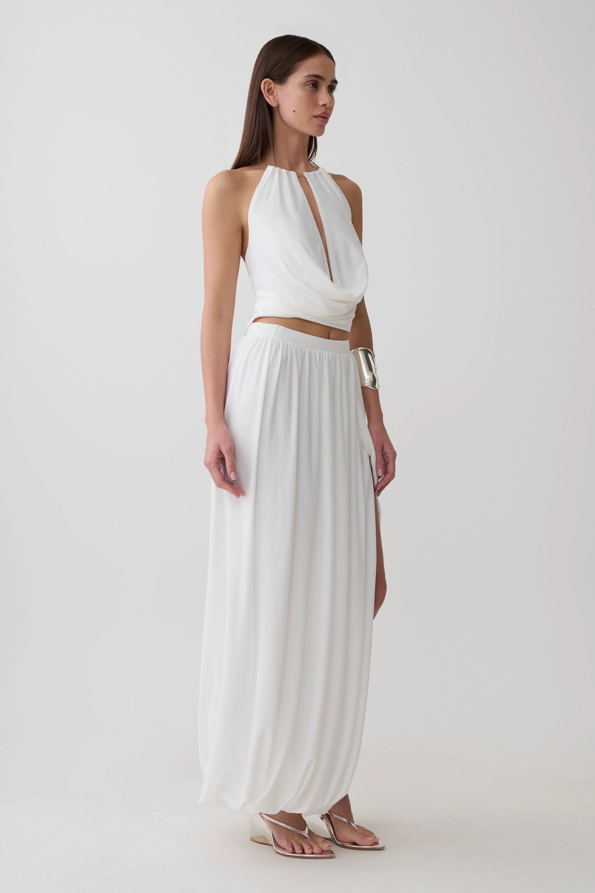Banks Halter Neck Top With Hardware White