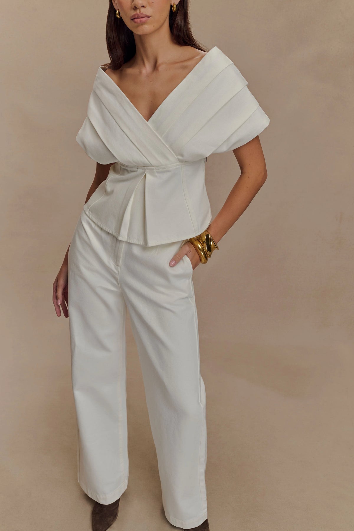 Rayne Wide Leg Denim Jeans White