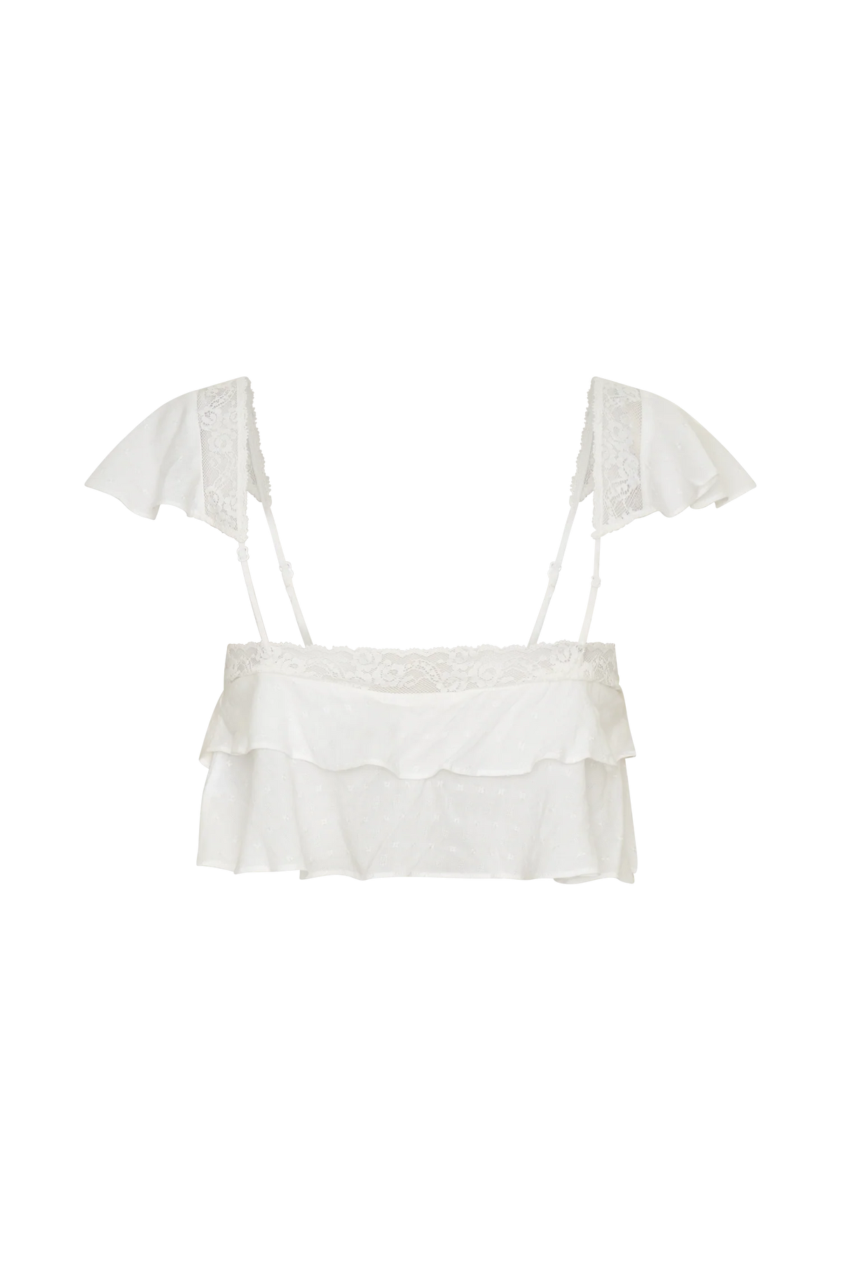 Skylar Lace Sleeveless Crop Top White