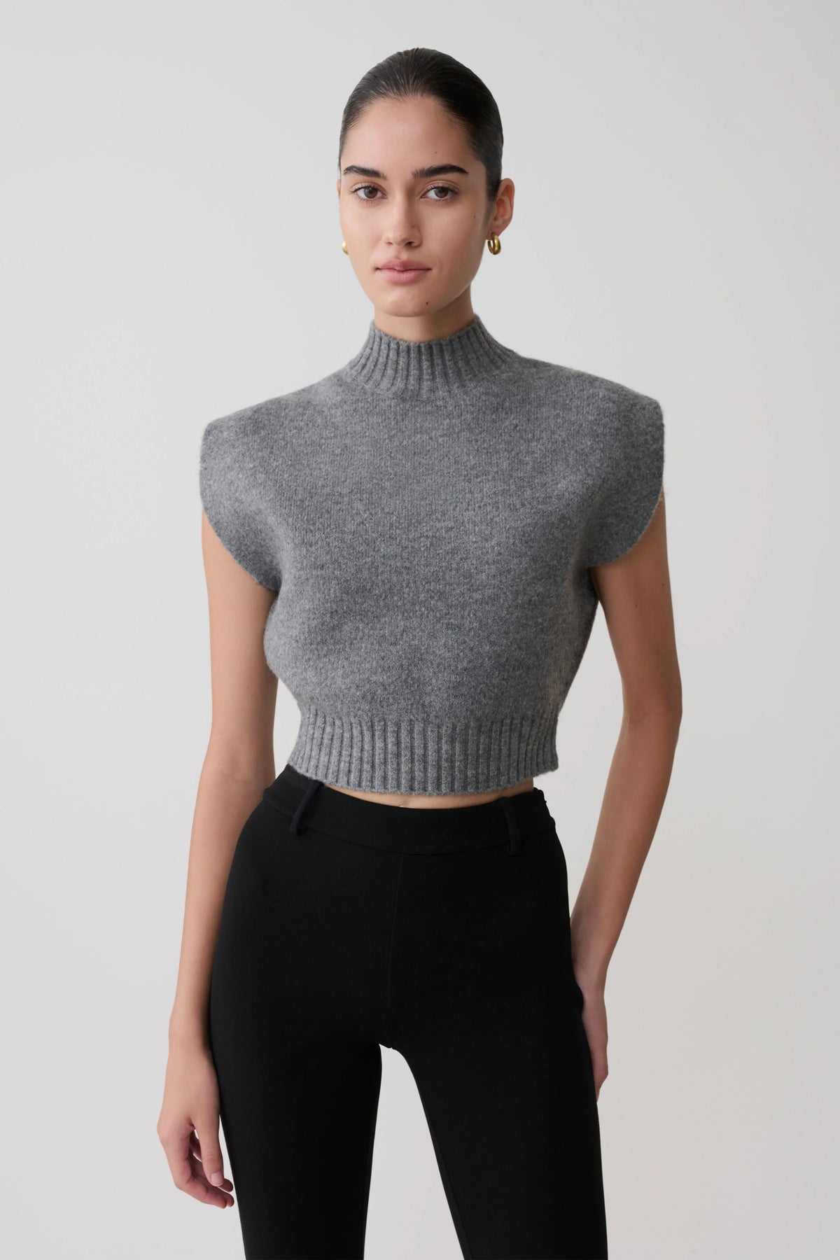 Niko Knit Oversized Top Charcoal