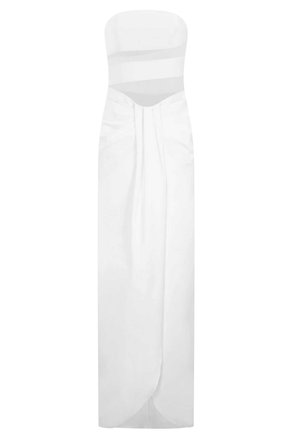 Paulina Cut Out Strapless Maxi Dress White