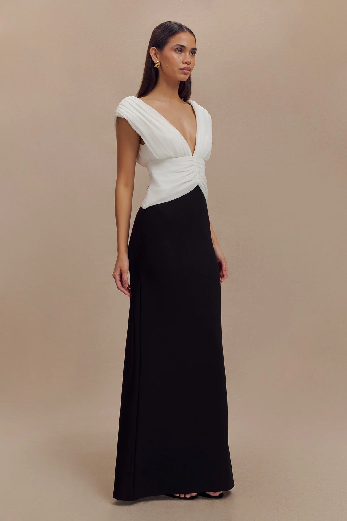 Monique Contrast Maxi Dress Black