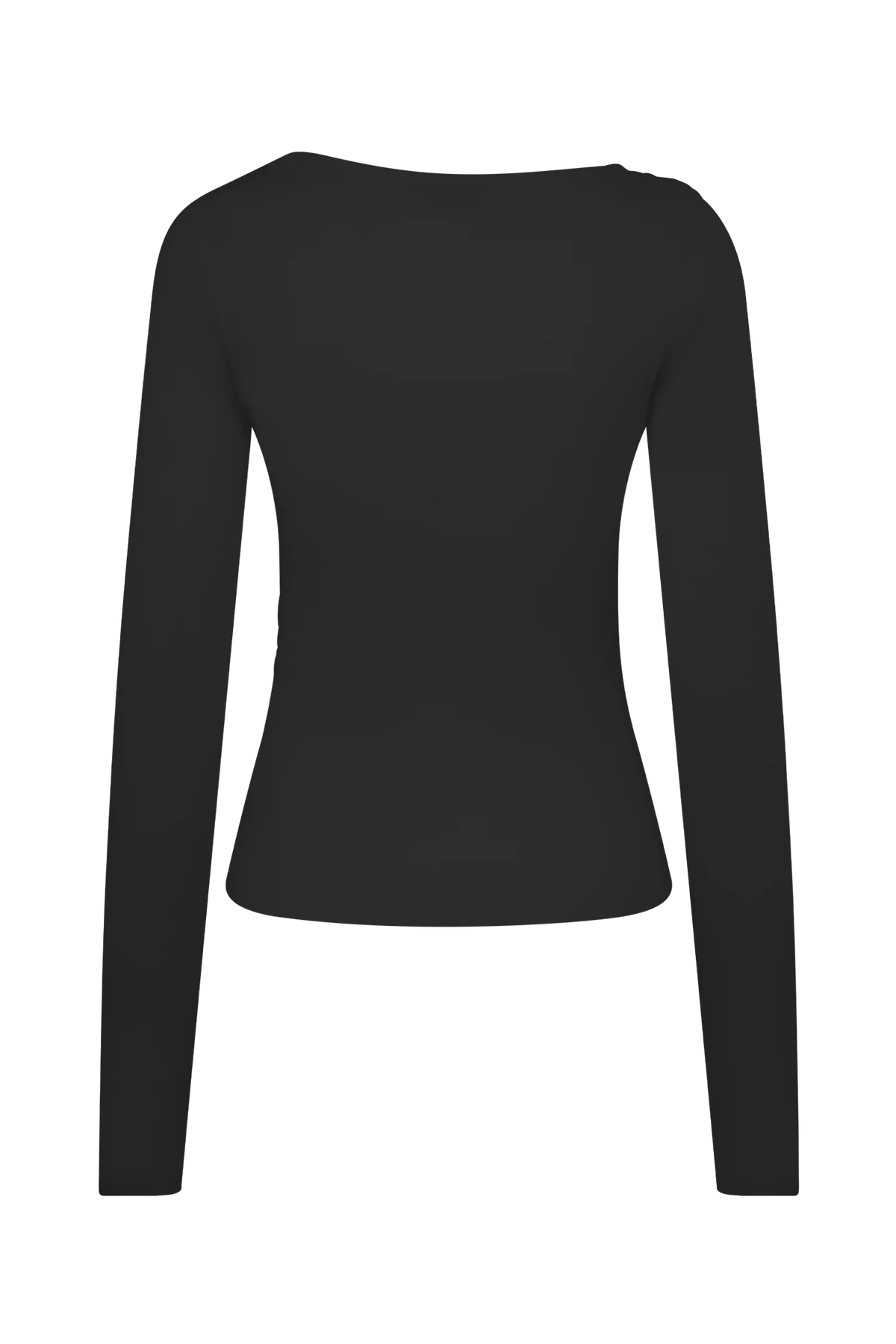 Culver Draped Twist Knit Top Black