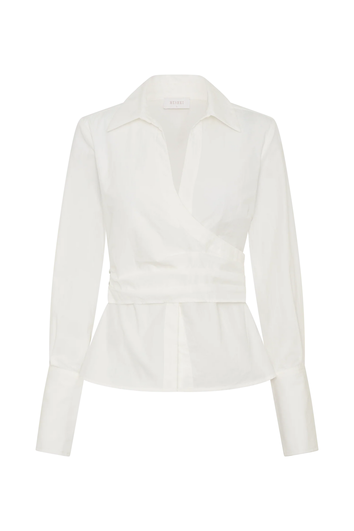 Eugenia Wrap Cotton Shirt White