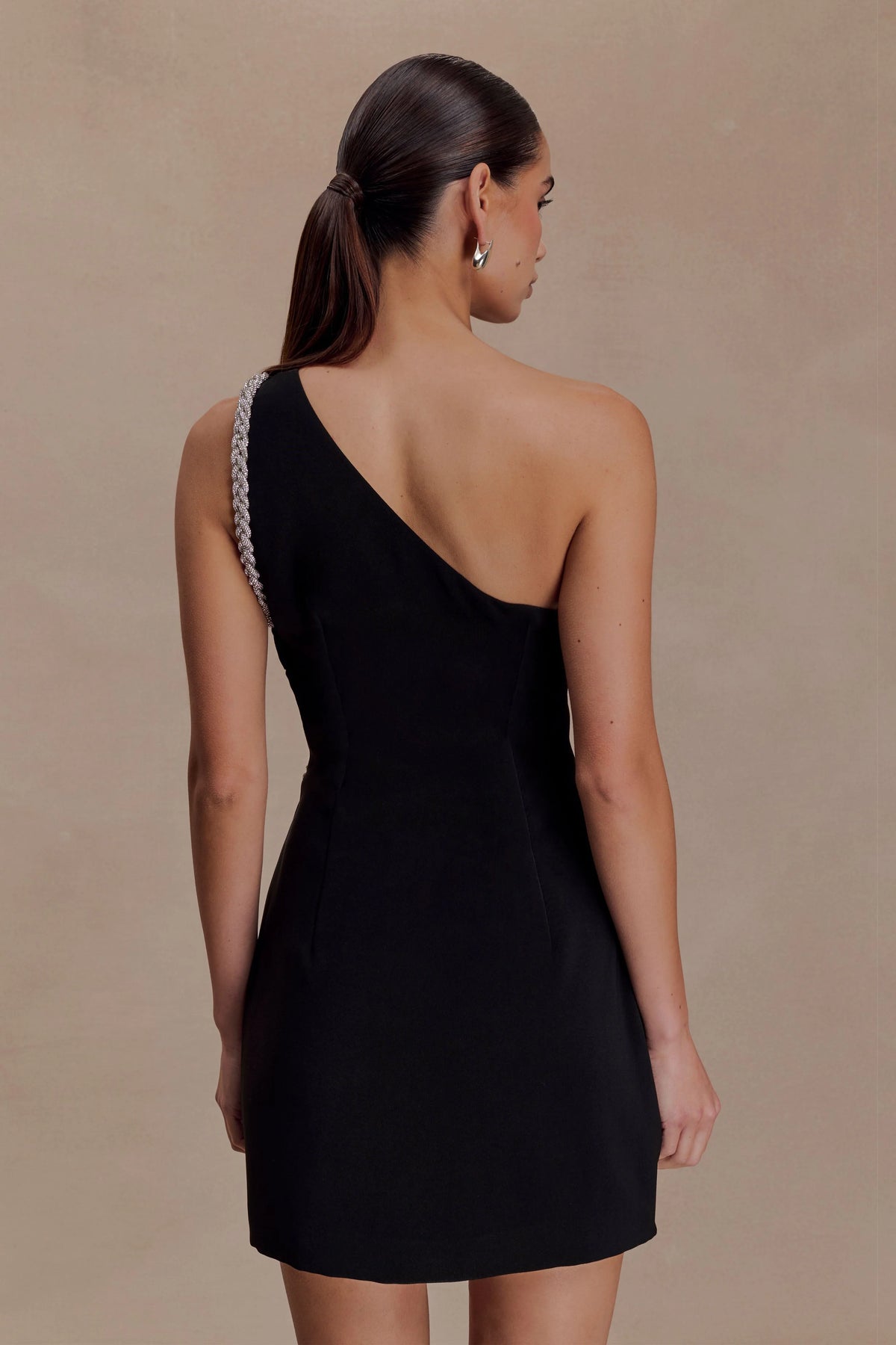 Eleonora Diamante Trim Mini Dress Black