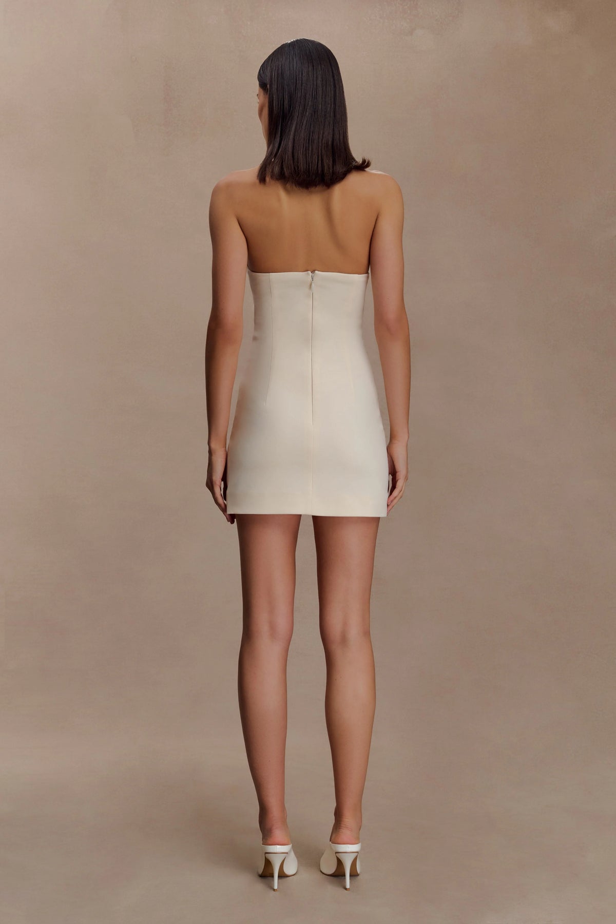 Christina Cross Over Mini Dress Buttercream