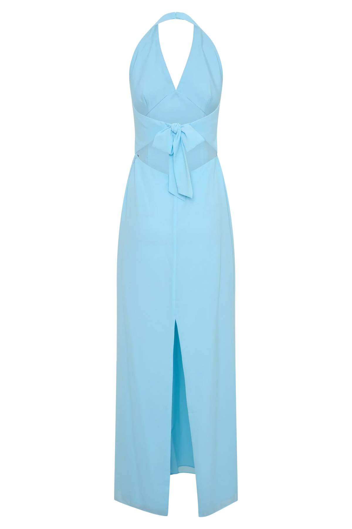 Valentina Chiffon Halter Maxi Dress Pale Blue