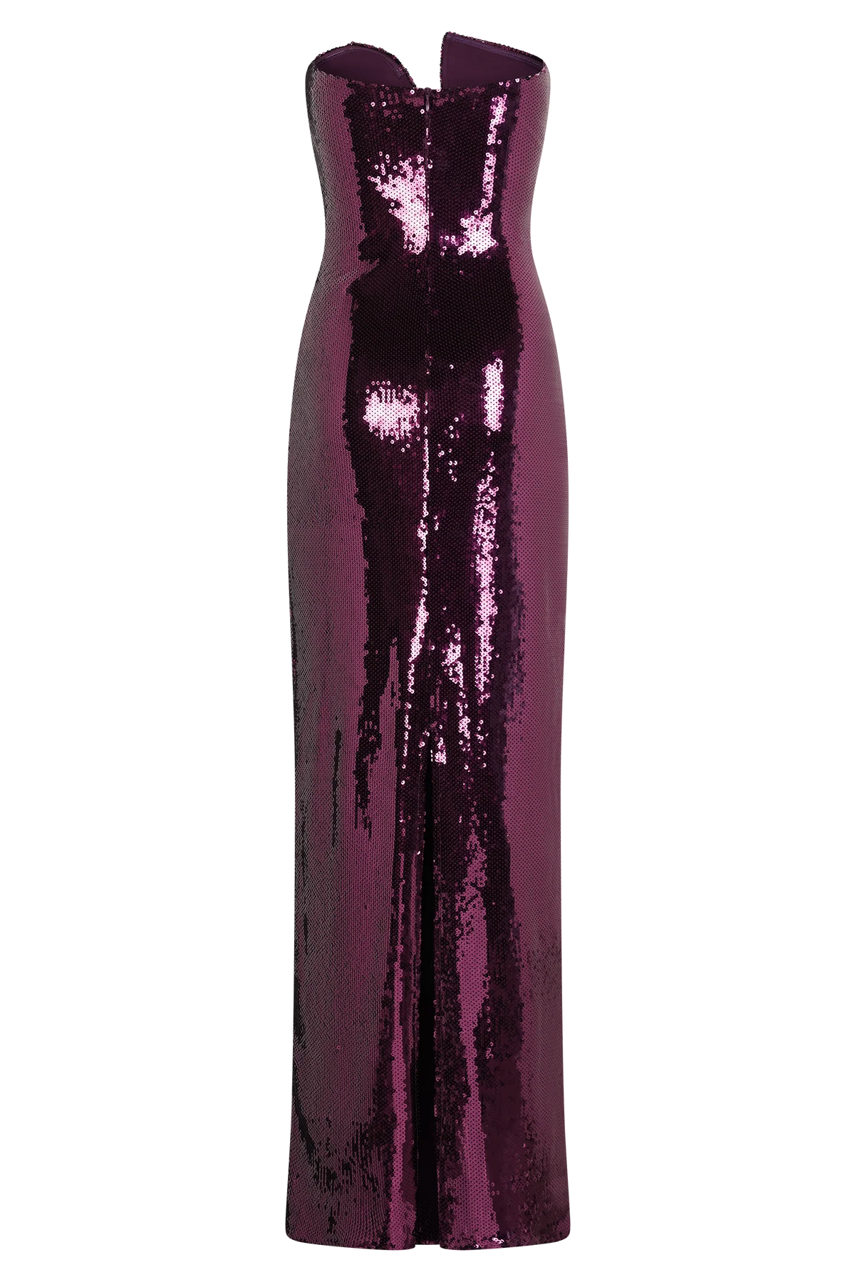 Winston Strapless Sequin Maxi Dress Plum