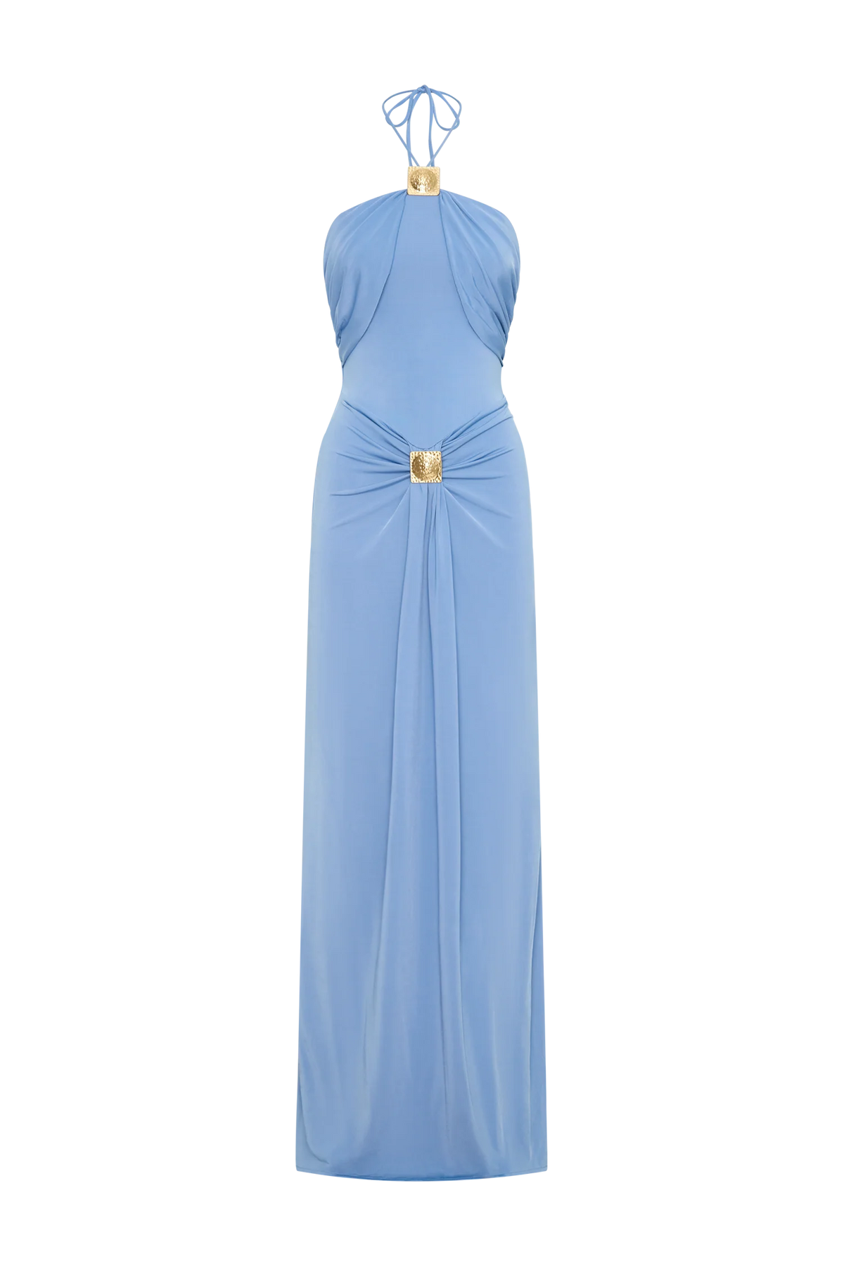 Quincy Halter Maxi Dress With Hardware Cornflower Blue