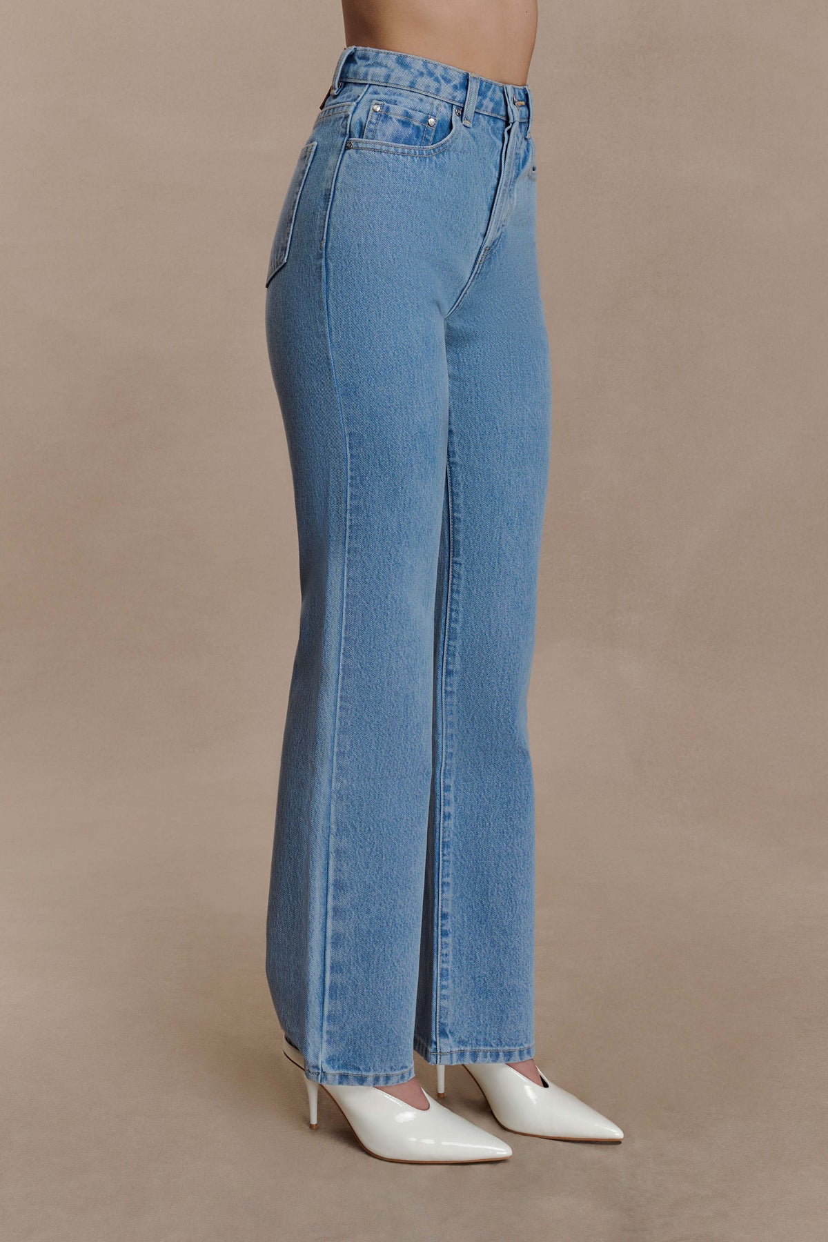 Janine High Waisted Straight Leg Jeans Classic Blue