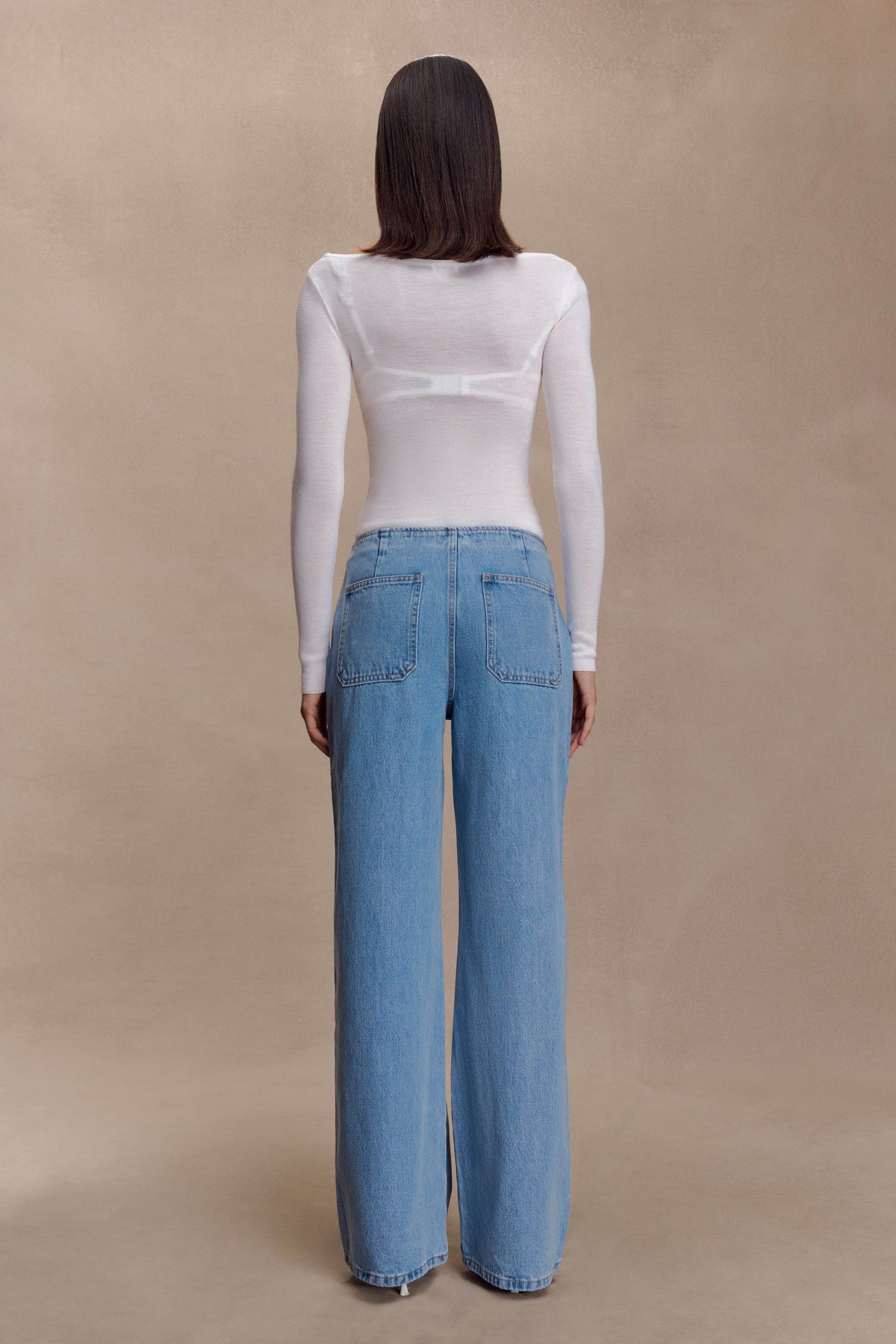 Paedyn Merino Wool Ribbed Long Sleeve Top Ivory