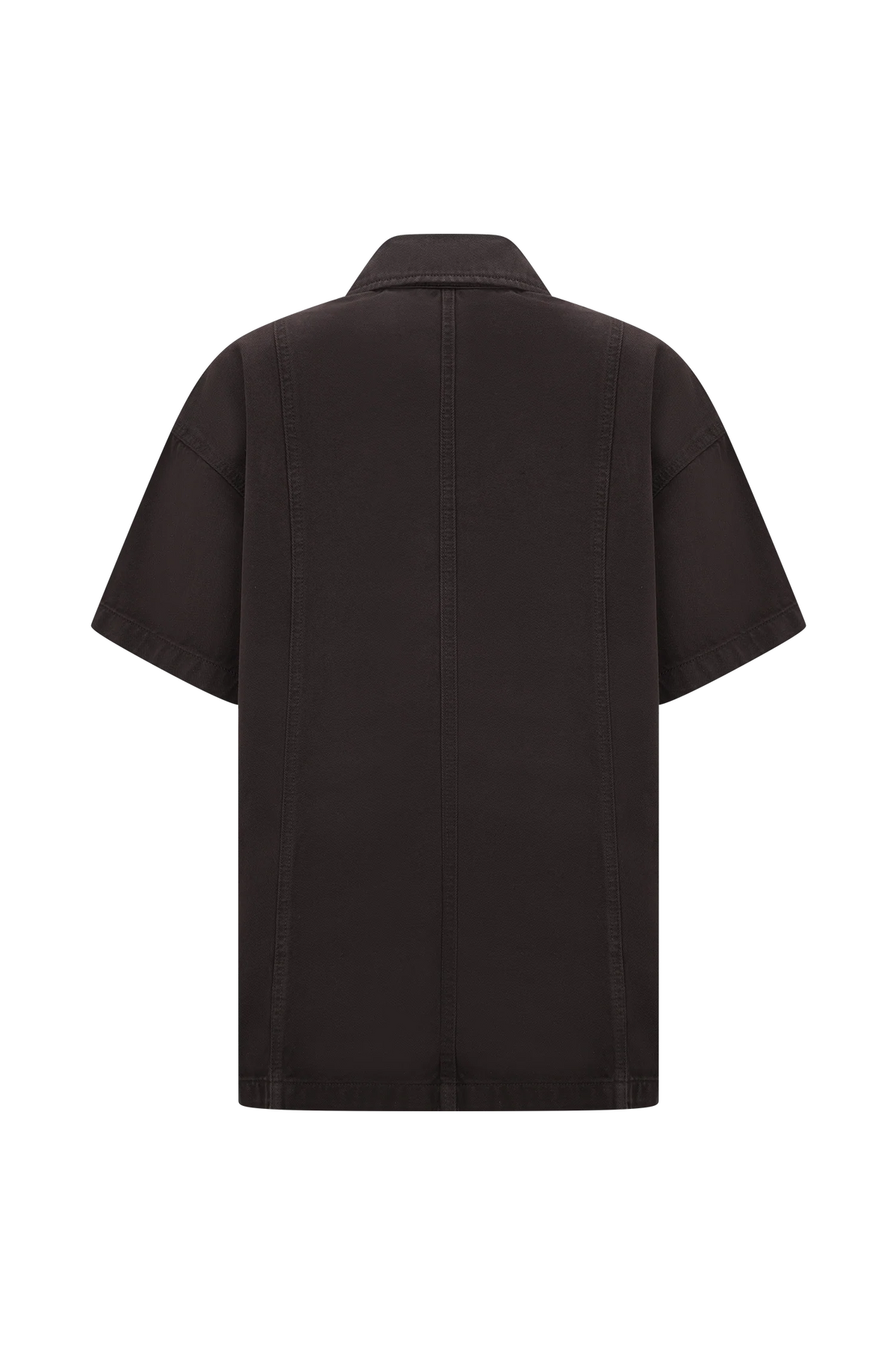 Maya Oversized Denim Shirt Chocolate