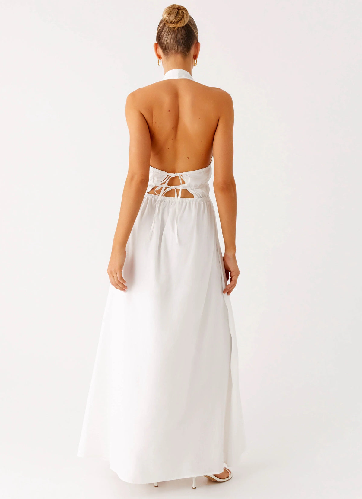 Figaro Halter Maxi Dress White