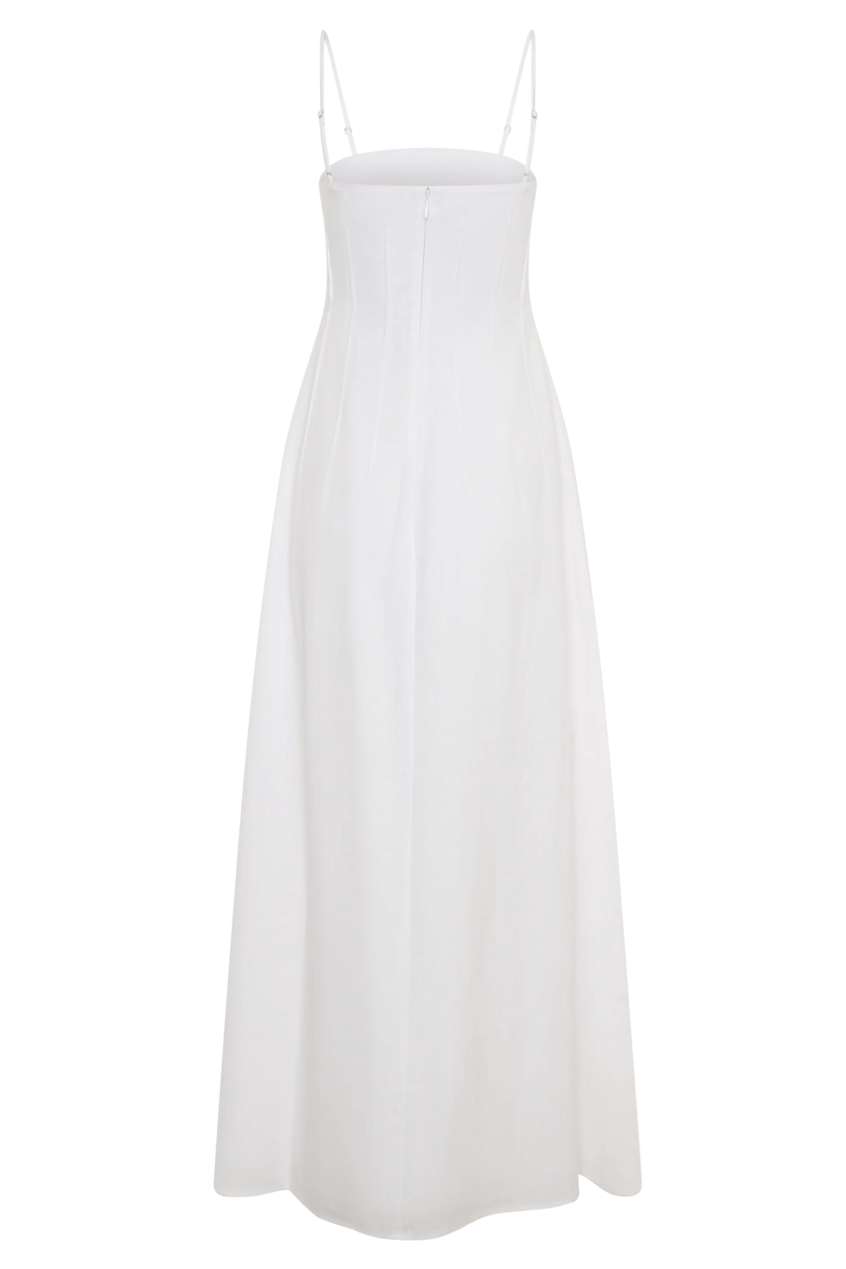 Sofie Pintuck Linen Maxi Dress White