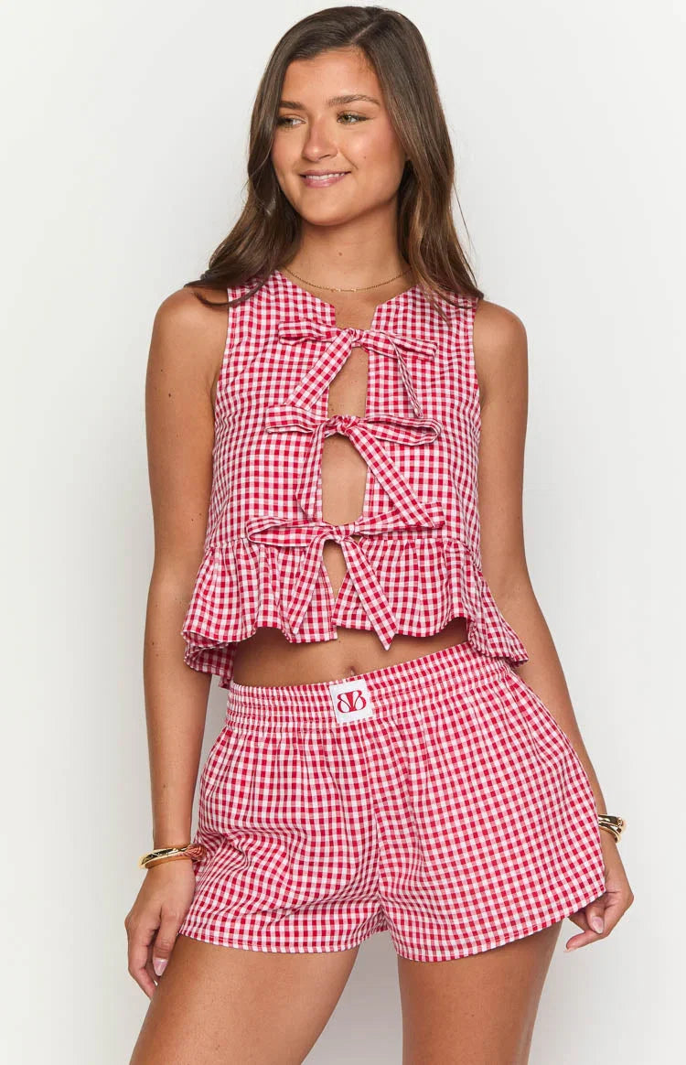 Baxter Red Gingham Shorts