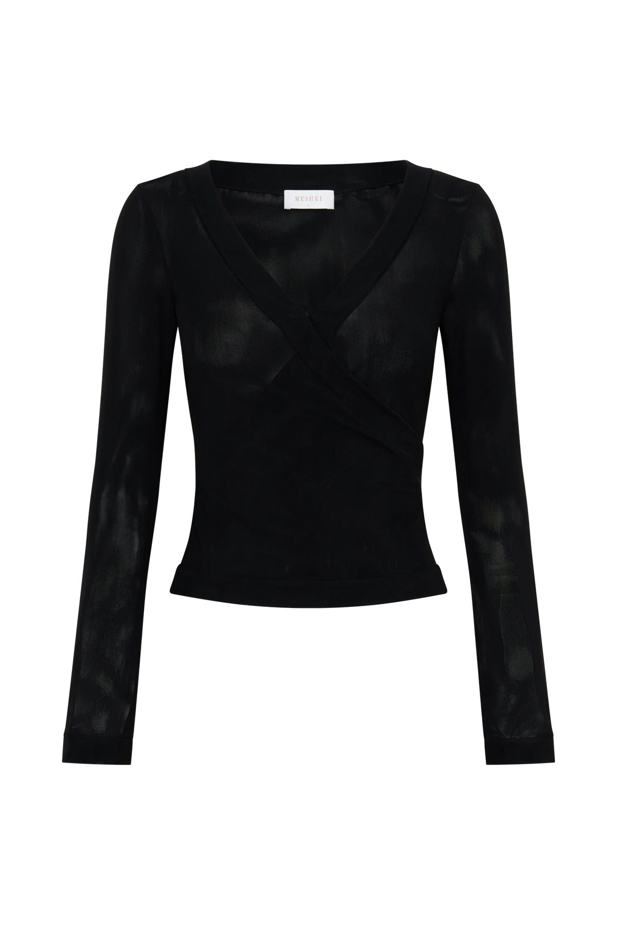 Lumi Long Sleeve Mesh Top Black