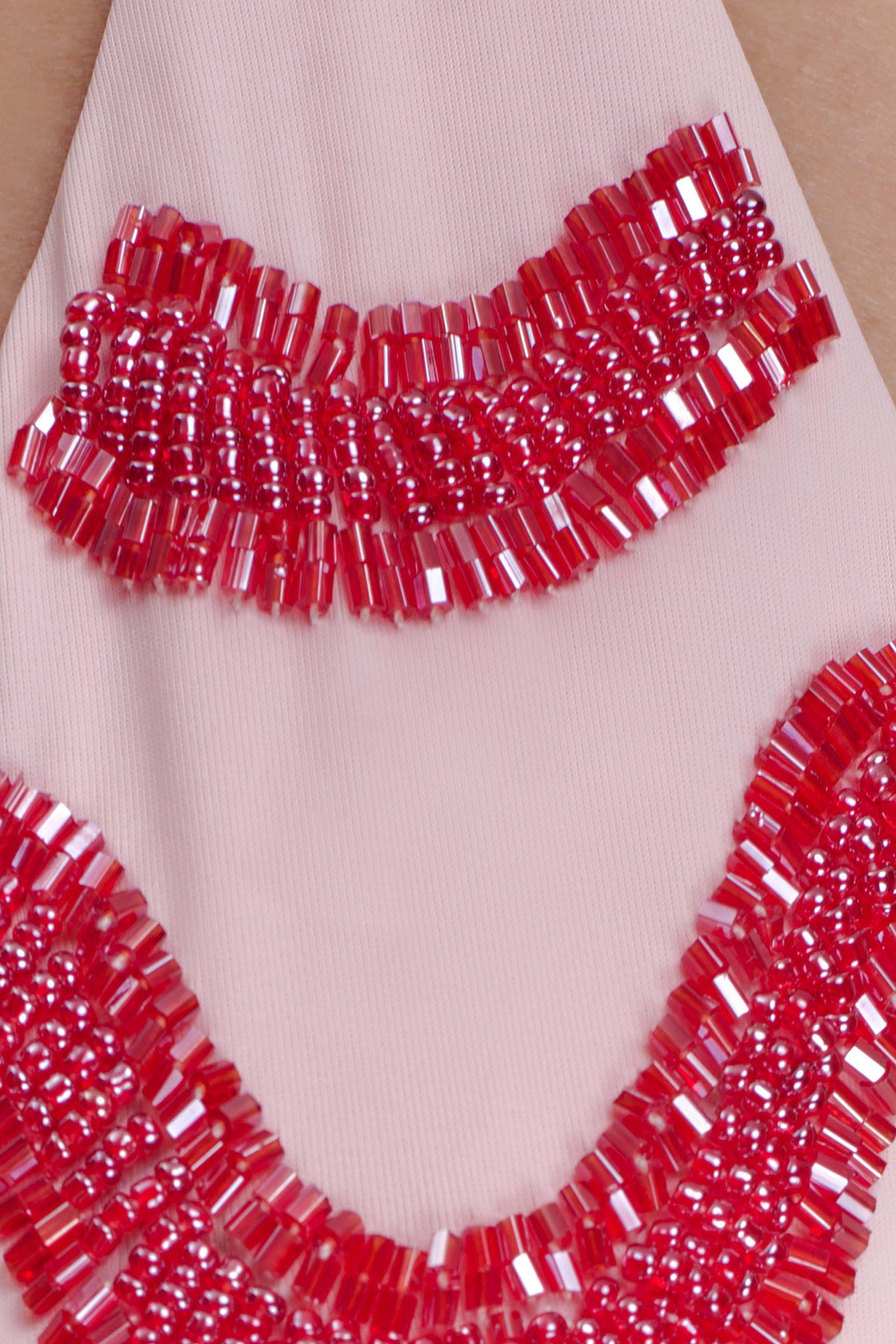 Robyn Beaded Triangle Bikini Top Pink