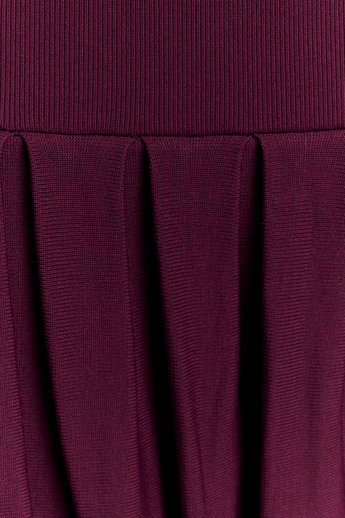 Romaine Bandage Knit Midi Skirt Wine