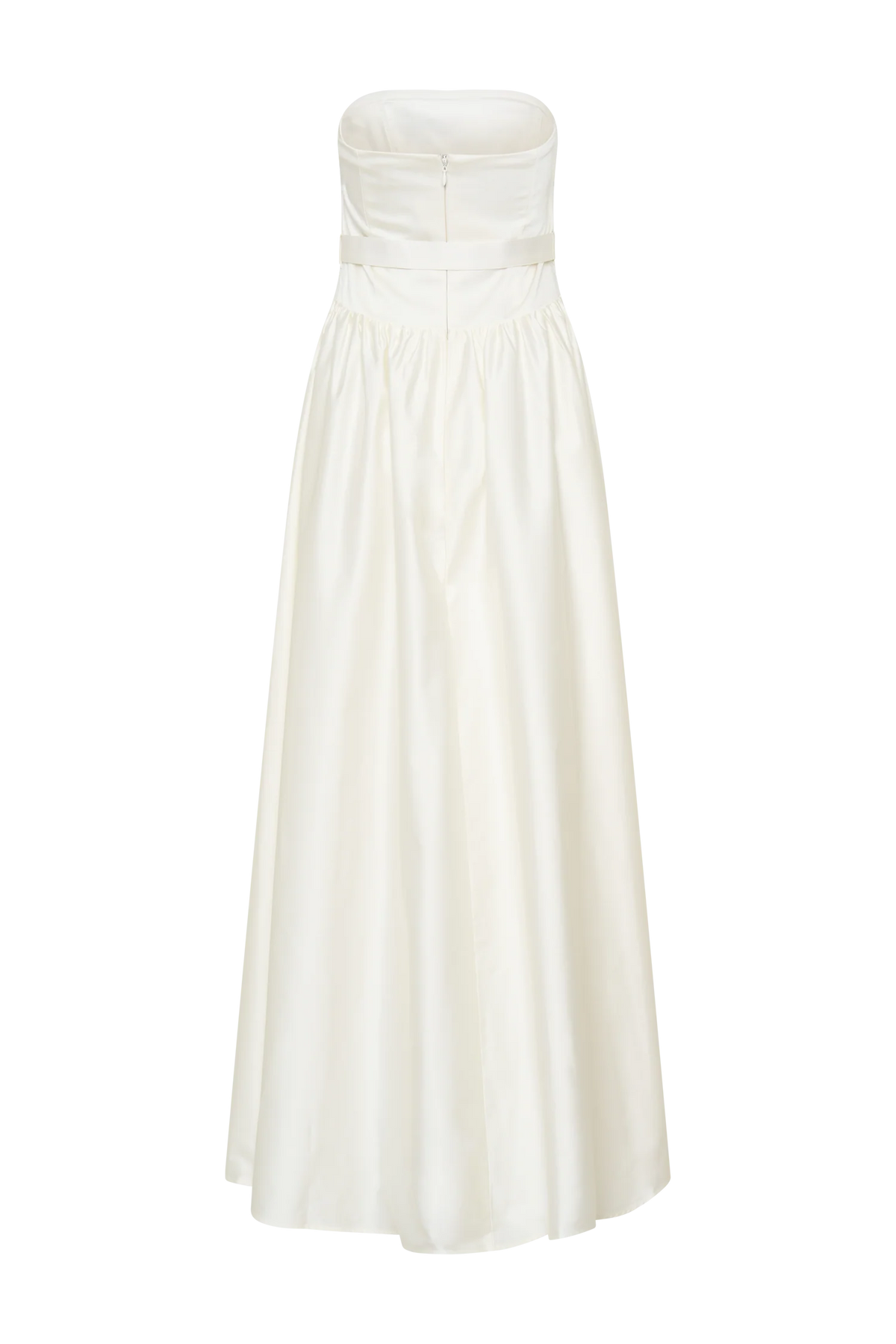Florence Strapless Belted Maxi Dress White