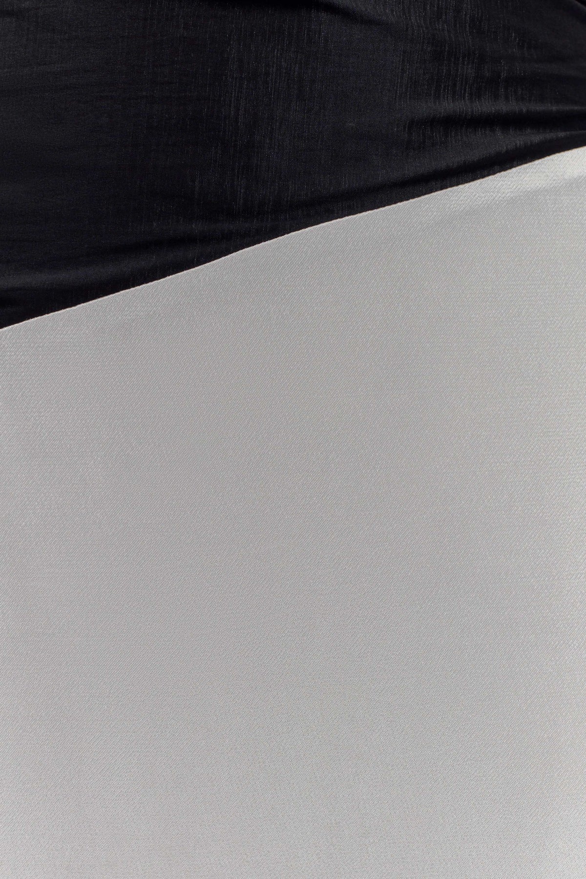 Serena Strapless Taffeta Maxi Dress White Black