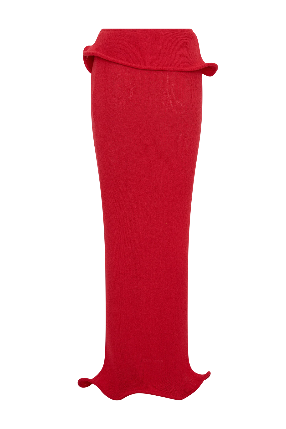 Samira Knit Wired Maxi Skirt Red