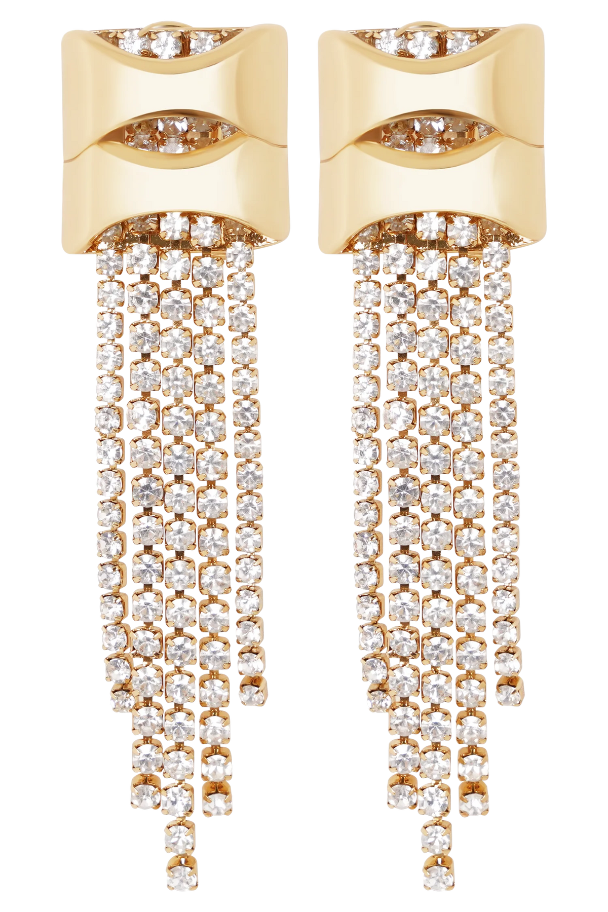 Shea Crystal Fringe Drop Earrings Gold