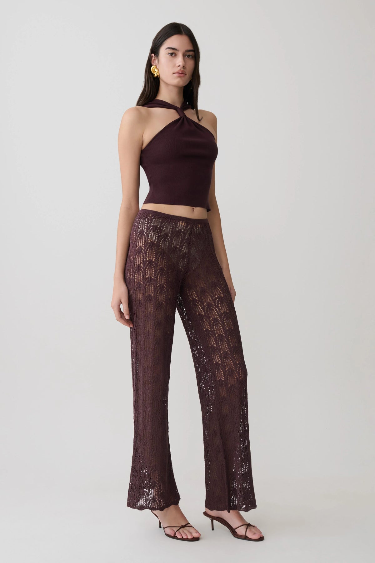 Glinda Crochet Pants Chocolate