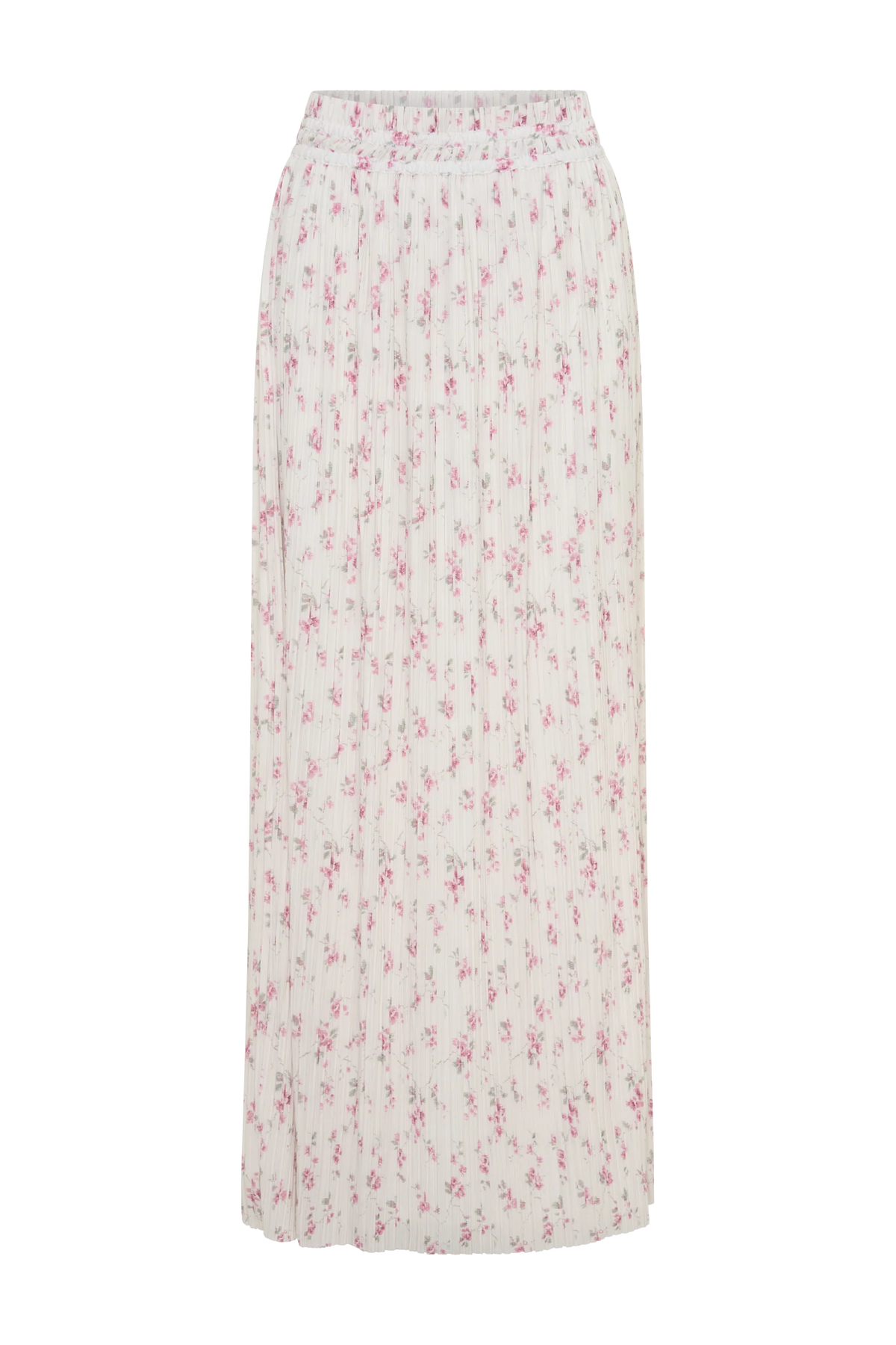 Amaris Gathered Plisse Maxi Skirt Floral Ditsy Print