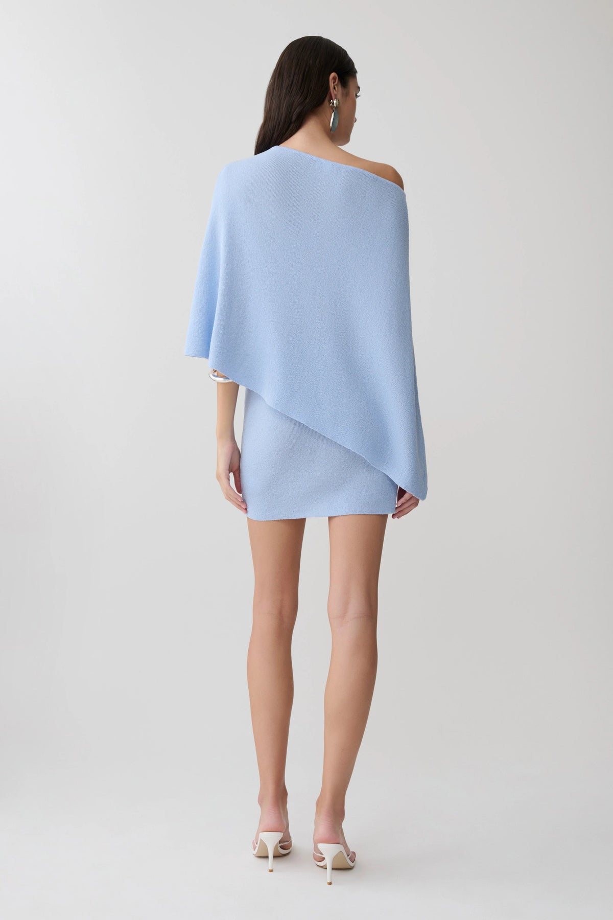 Loura Mid Rise Knit Mini Skirt Cornflower Blue