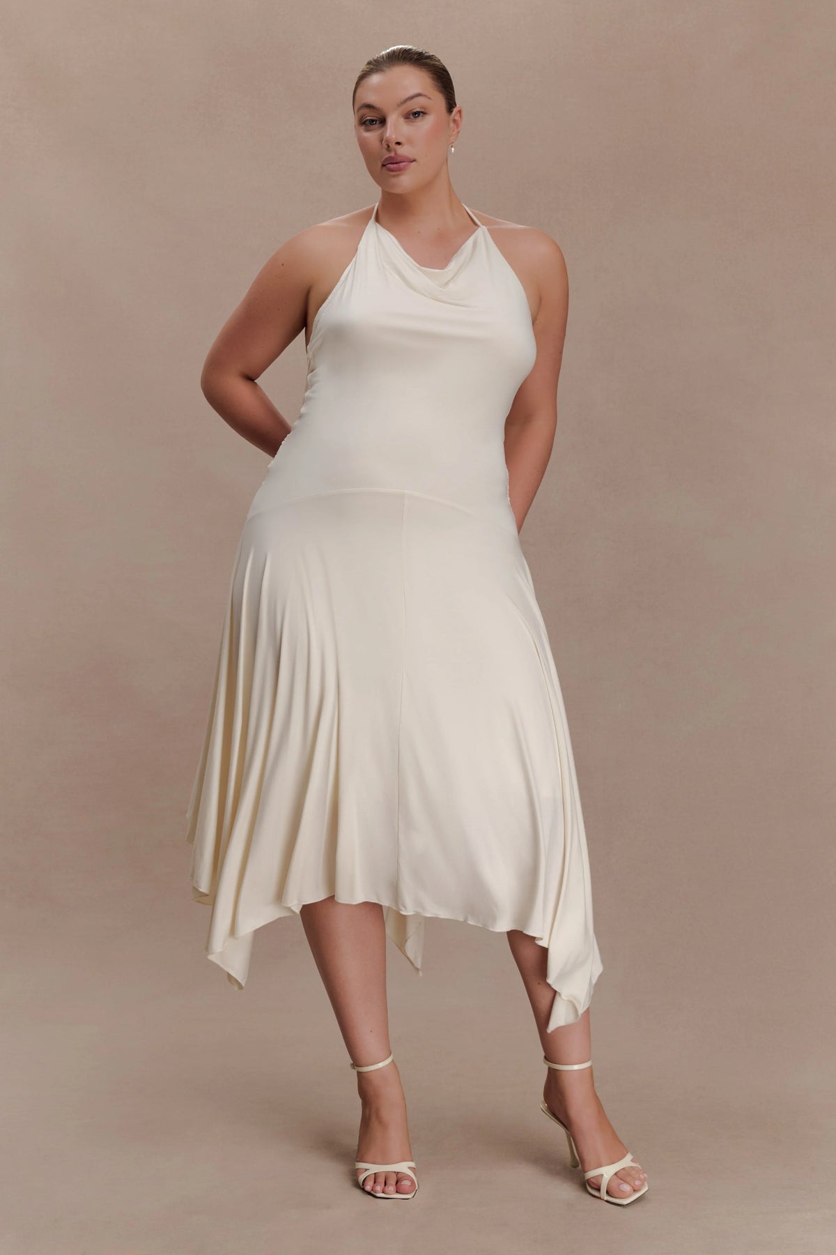 Sylvie Modal Hankie Midi Dress Ivory