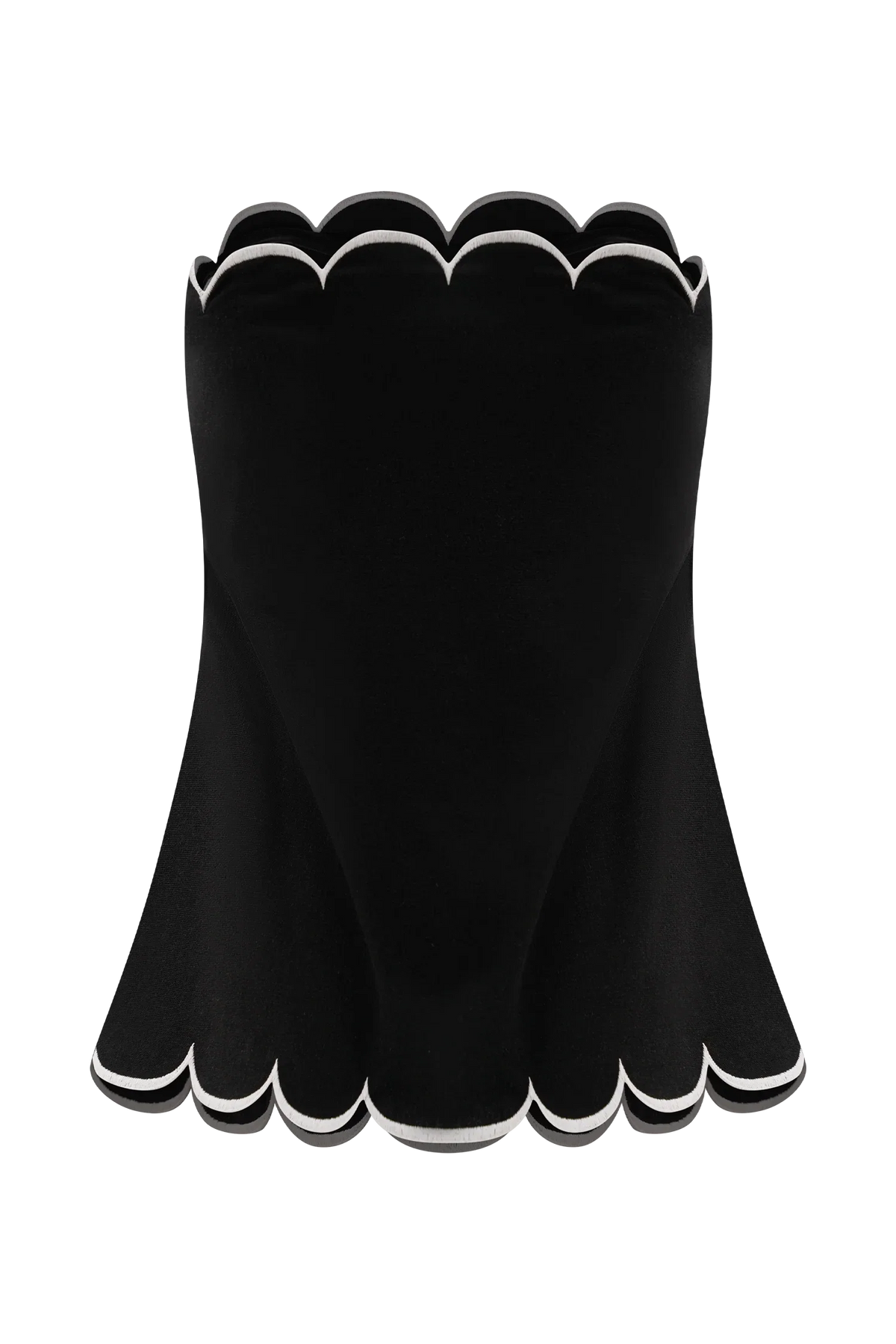 Judith Strapless Scallop Top Black