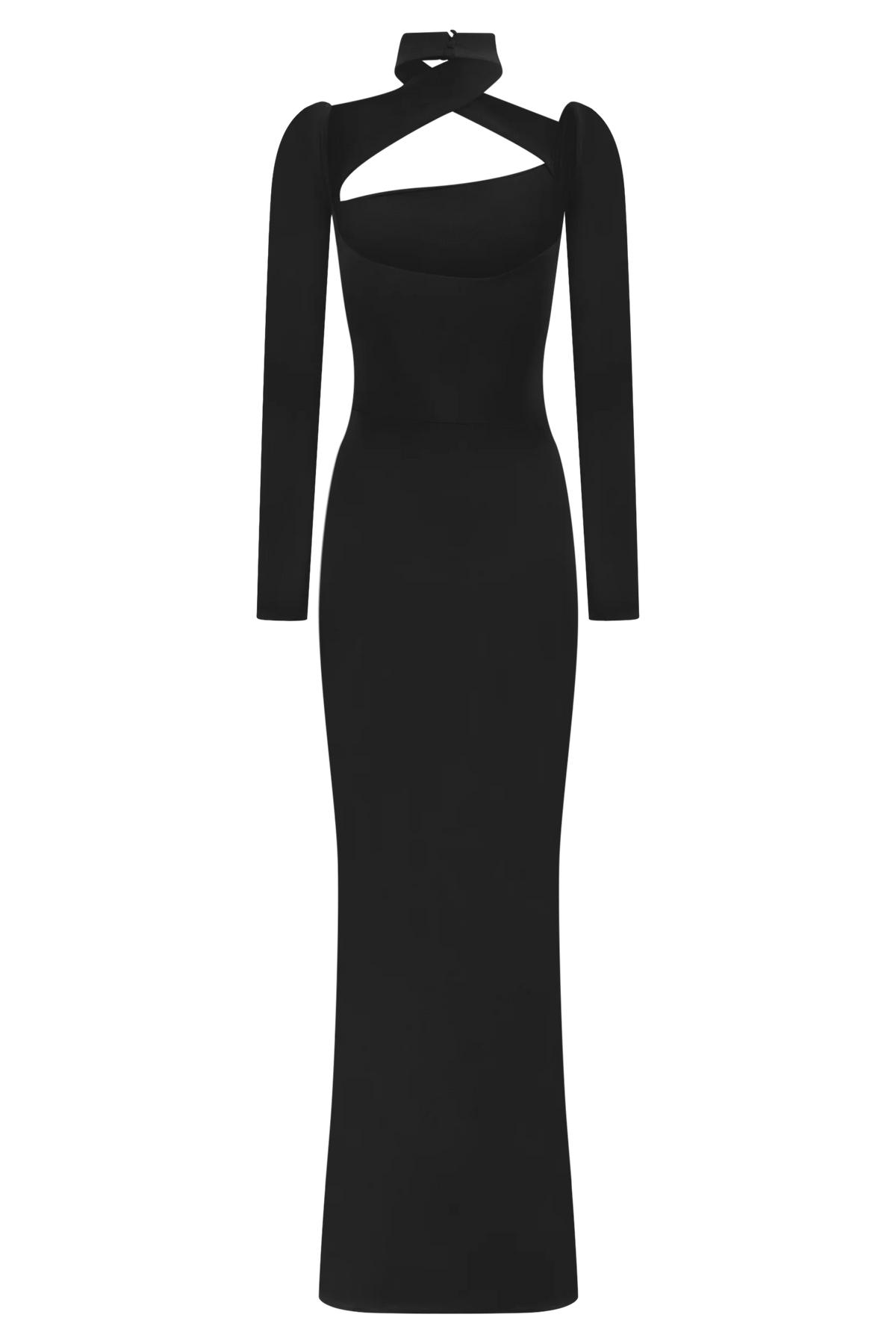 Lyndon Long Sleeve Slinky Maxi Dress Black