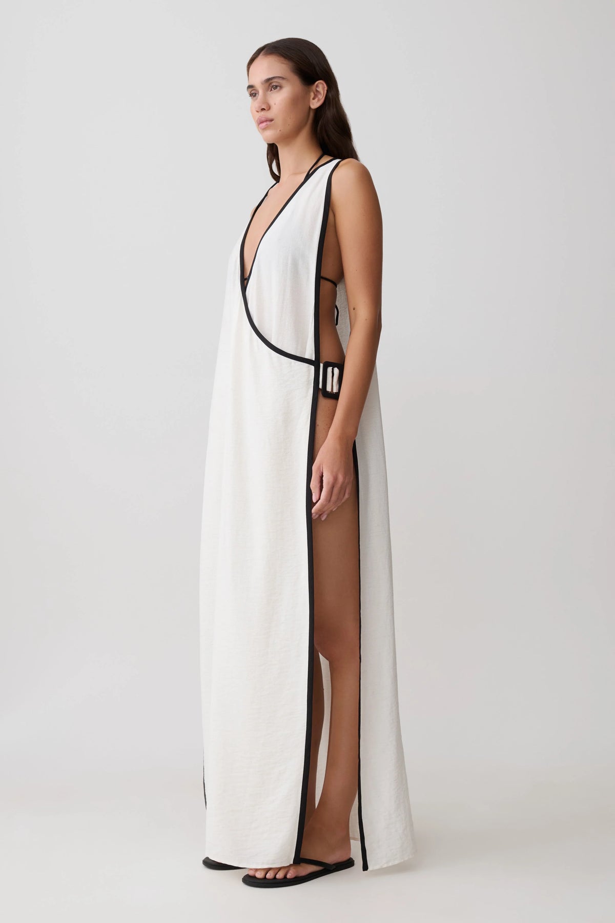 Arcadia Crossover Coverup Maxi Dress White