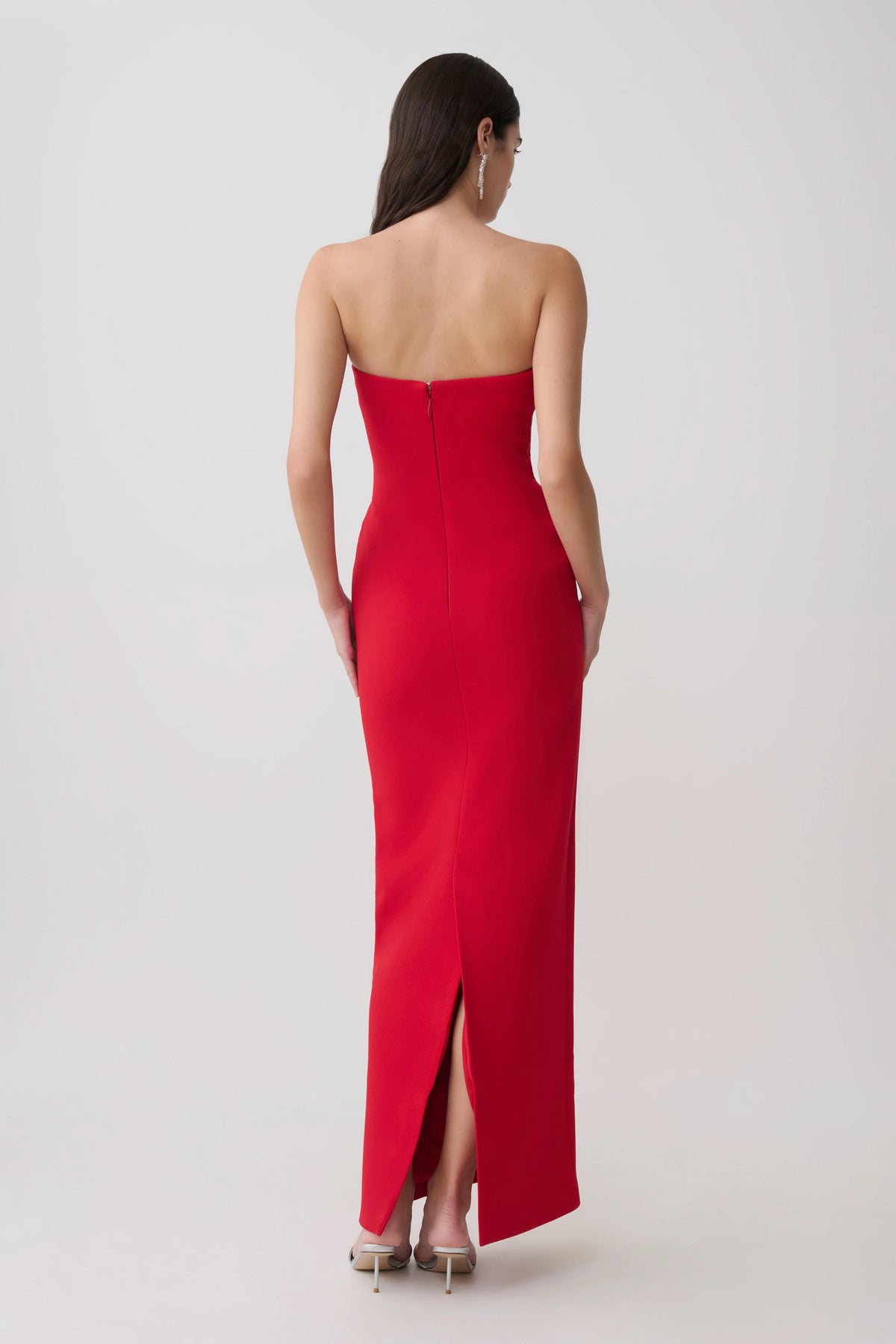 Lianne Strapless Maxi Dress Red