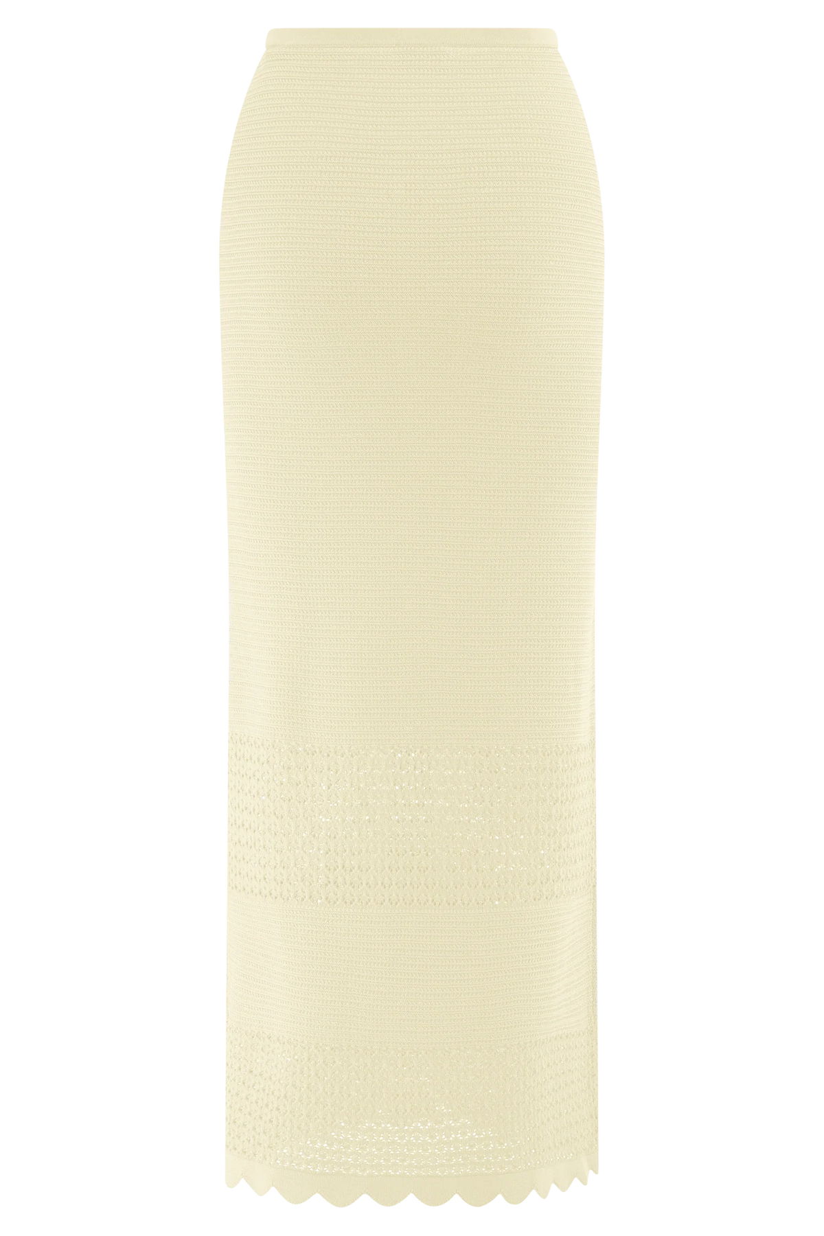 Madeline Scallop Knit Midi Skirt Ivory