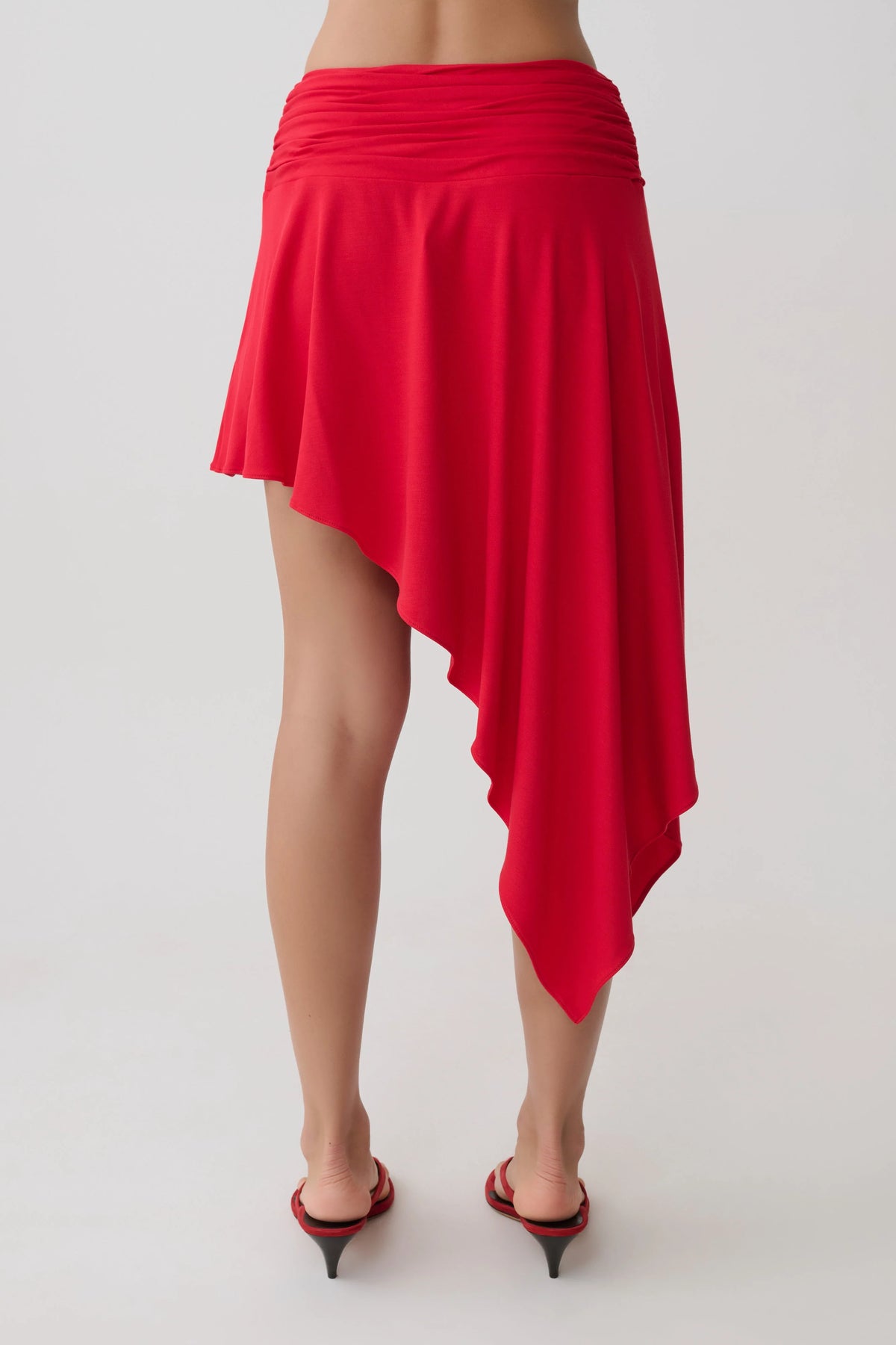Talise Modal Hankie Midi Skirt Red